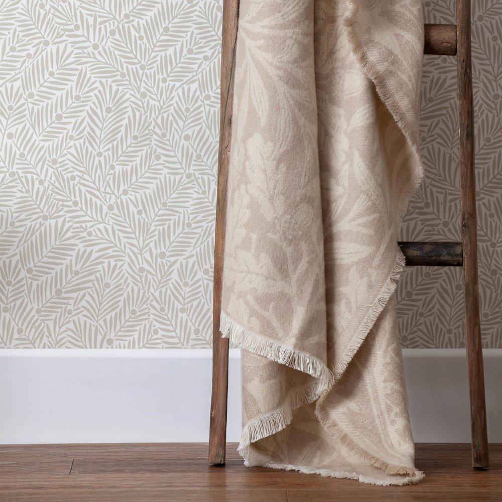 Linen - Morris and Co - Acorn Tonal Jacquard Throw - 1