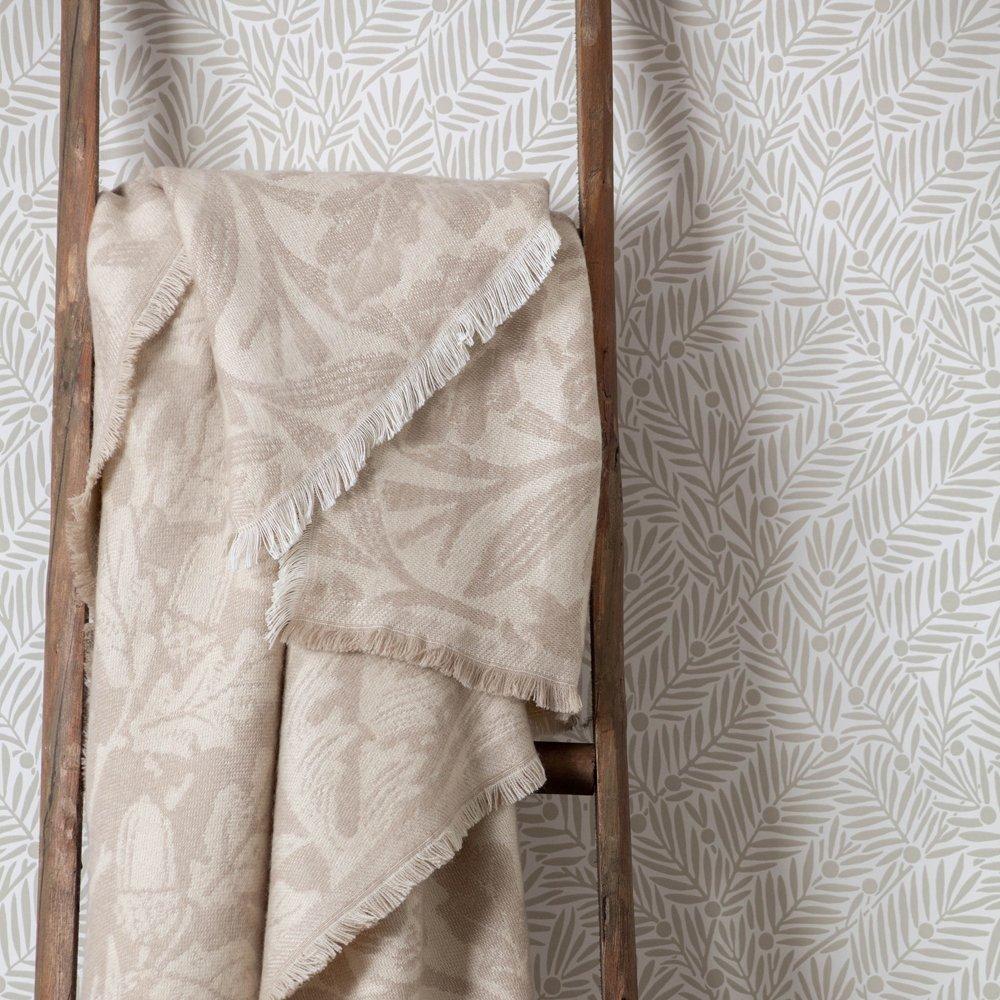 Linen - Morris and Co - Acorn Tonal Jacquard Throw - 5