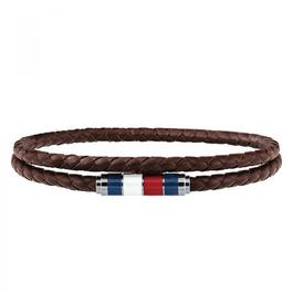 Tommy Hilfiger Gents Tommy Hilfiger Brown Leather Wrap Bracelet