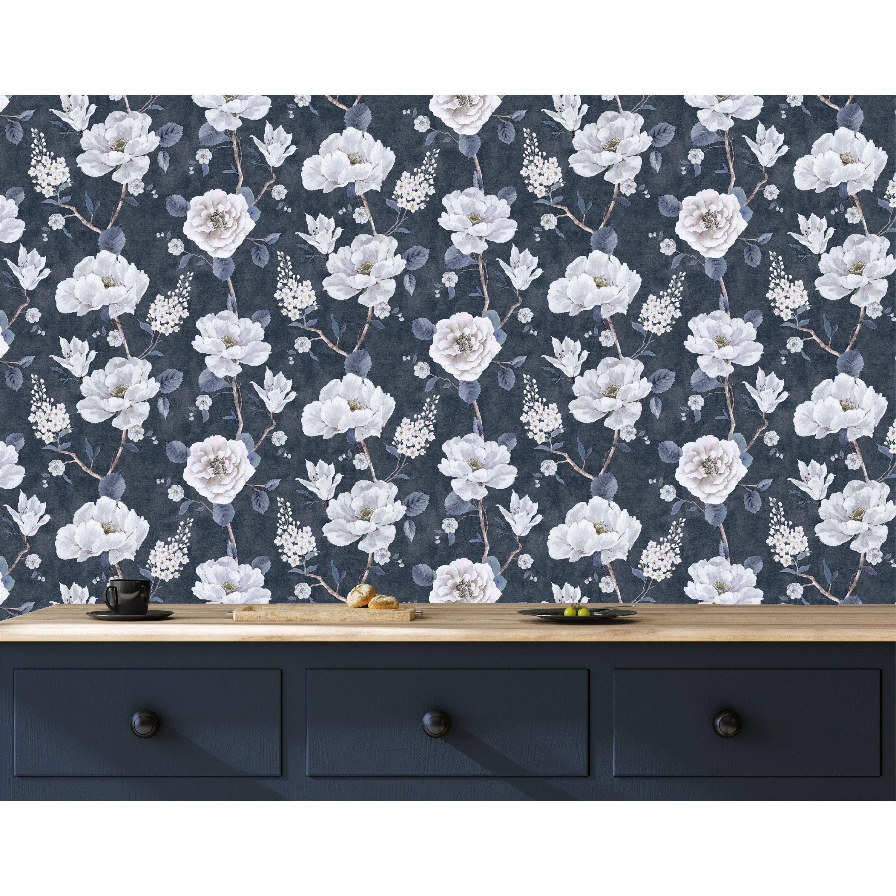 Navy - Arthouse - Ashley Floral Navy sw12 - 2