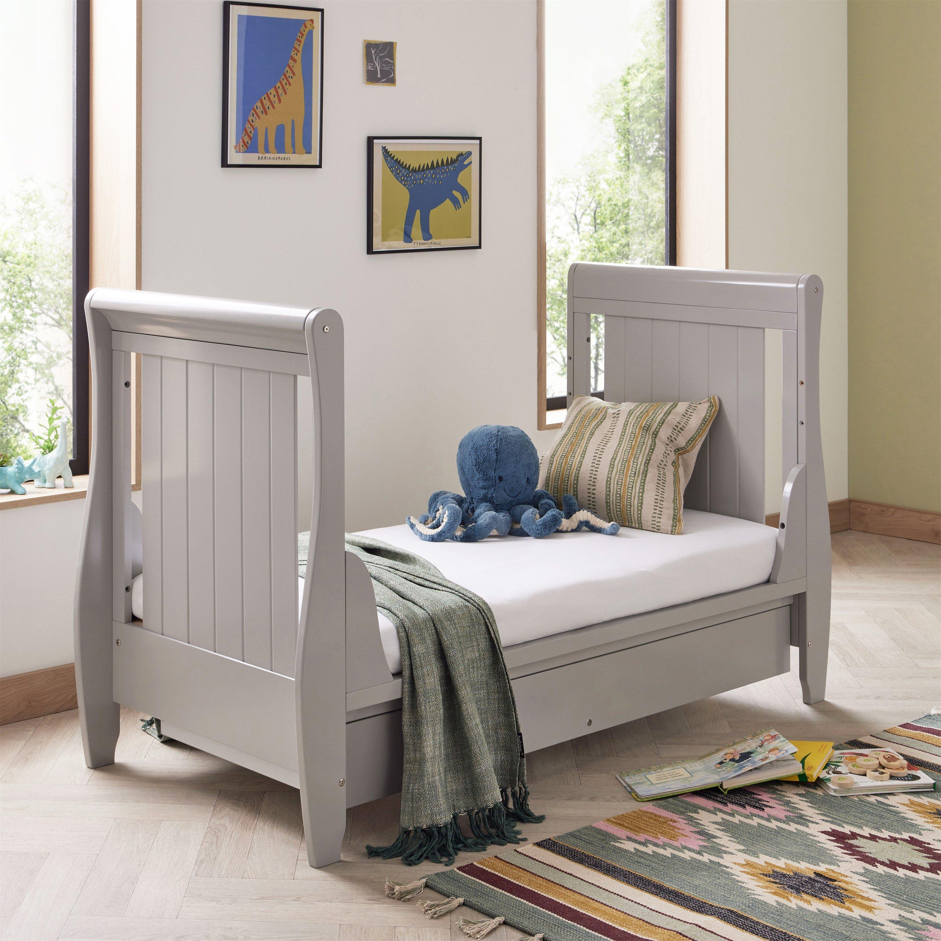 Grey - Babymore - Babymore Stella Sleigh Cot Bed - Grey - 4