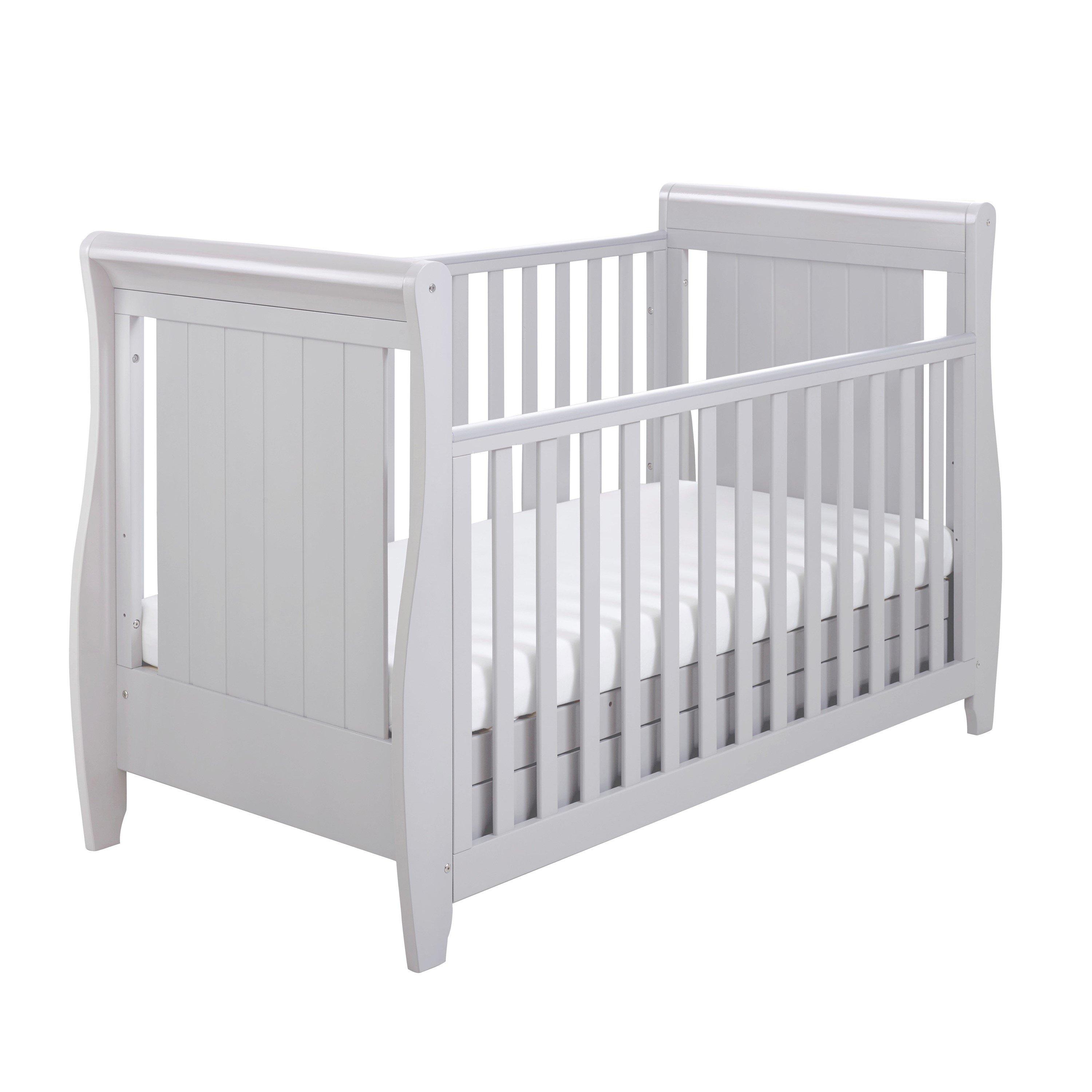 Grey - Babymore - Babymore Stella Sleigh Cot Bed - Grey - 6