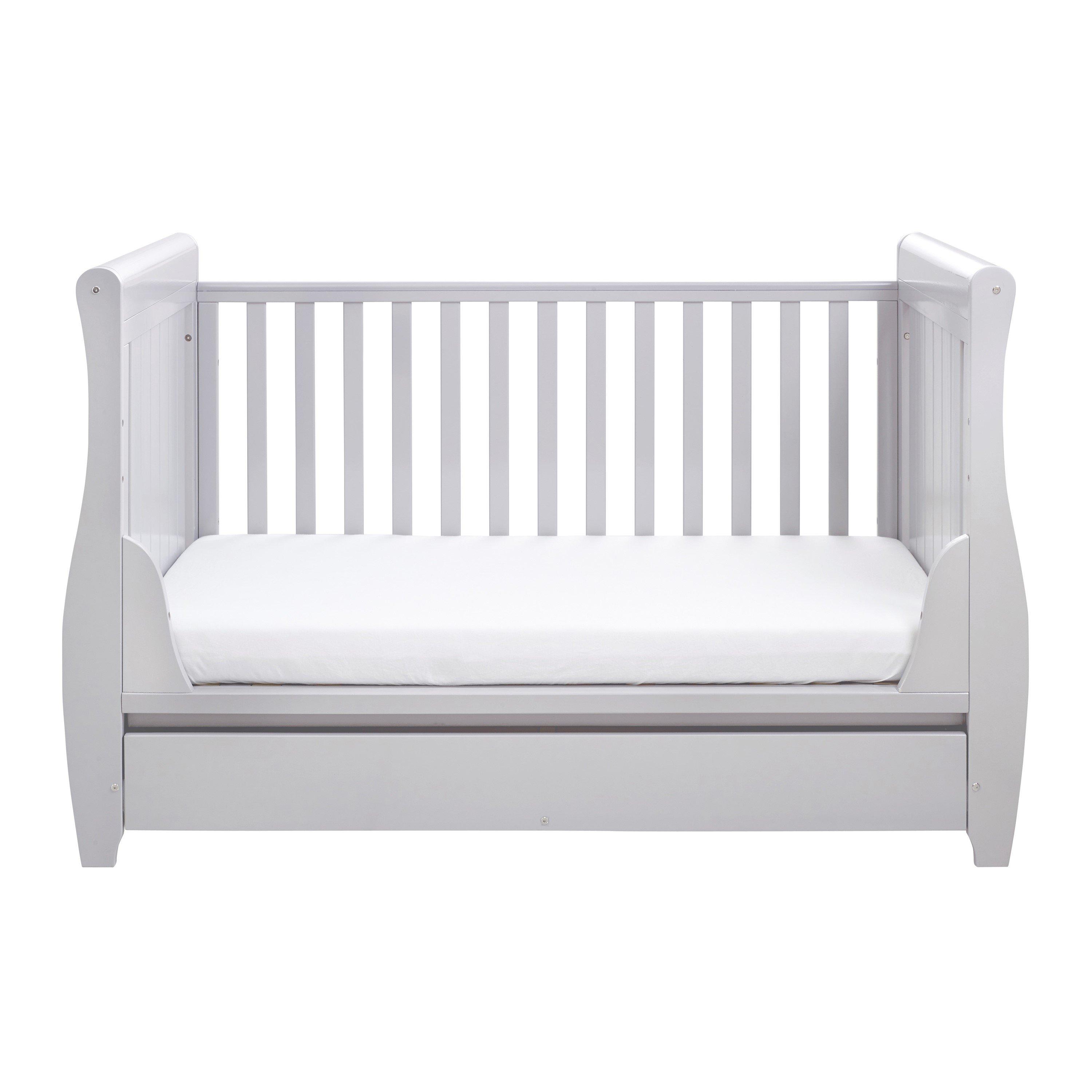 Grey - Babymore - Babymore Stella Sleigh Cot Bed - Grey - 7
