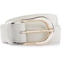 Hugo Logo Engraved Buckle Leather Belt