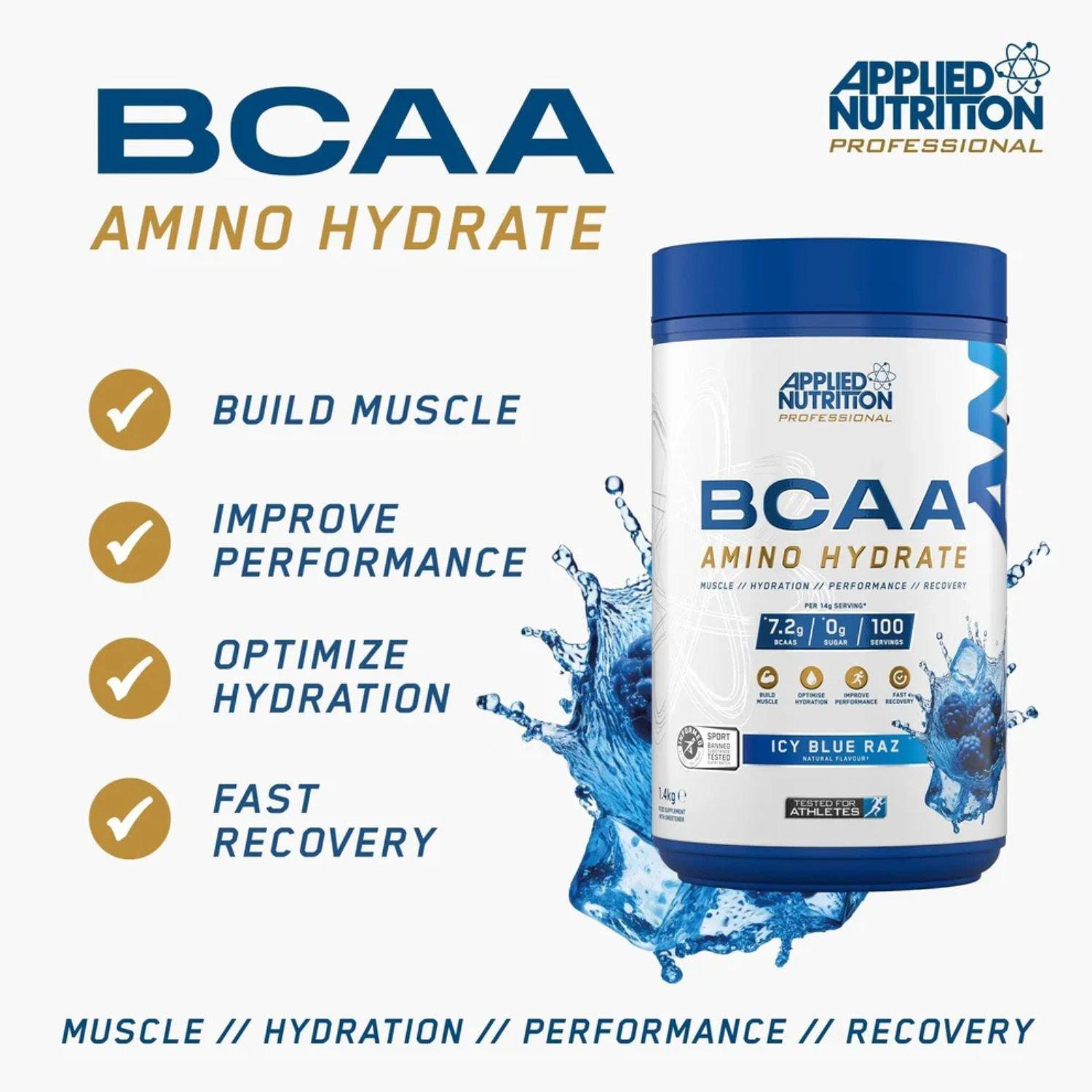Icy Blue Raspbe - Applied Nutrition - BCAA Amino-Hydrate 1.4 KG (100 serves) - 2