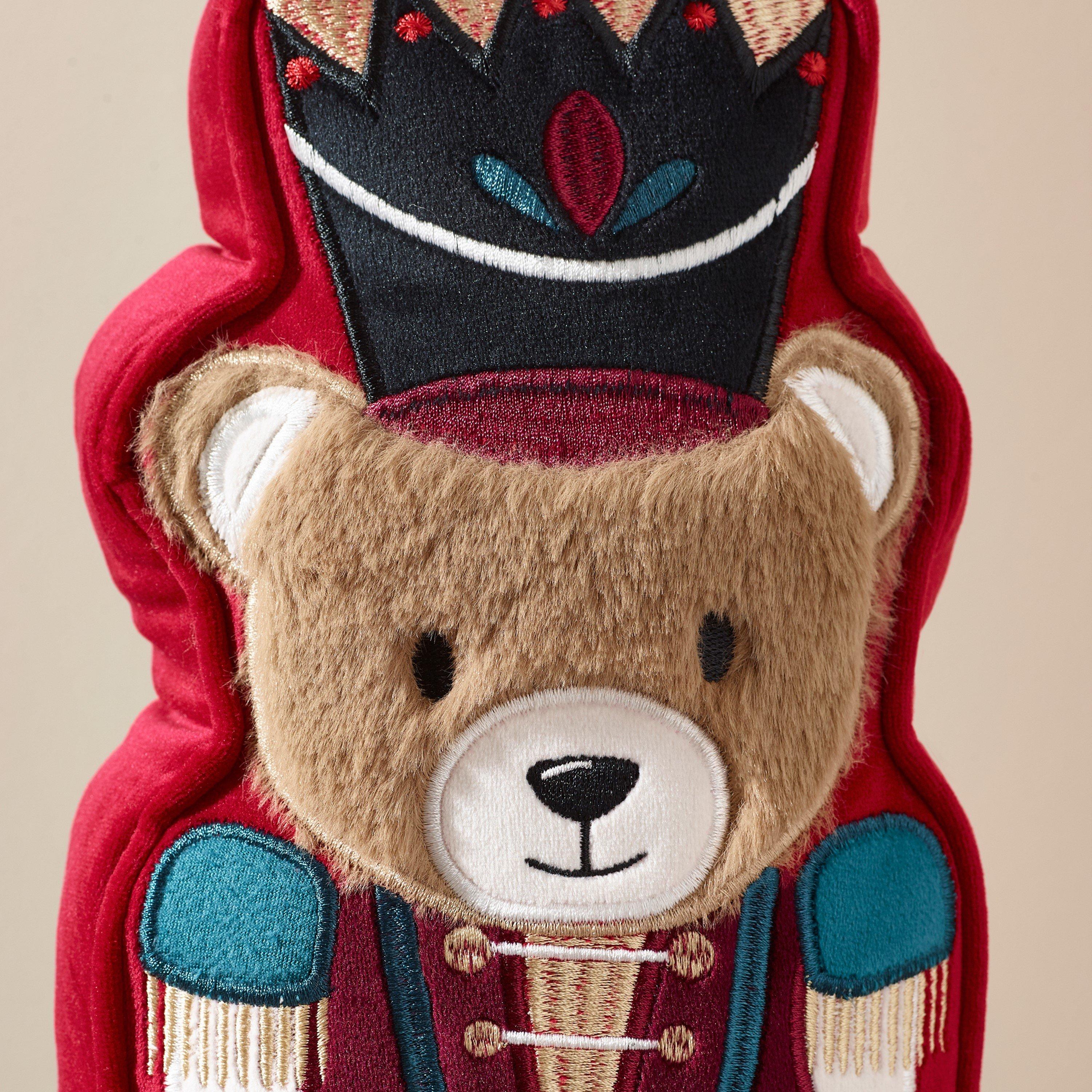 Red - Catherine Lansfield - Christmas Nutcracker Bear 3D Shaped Cushion - 2