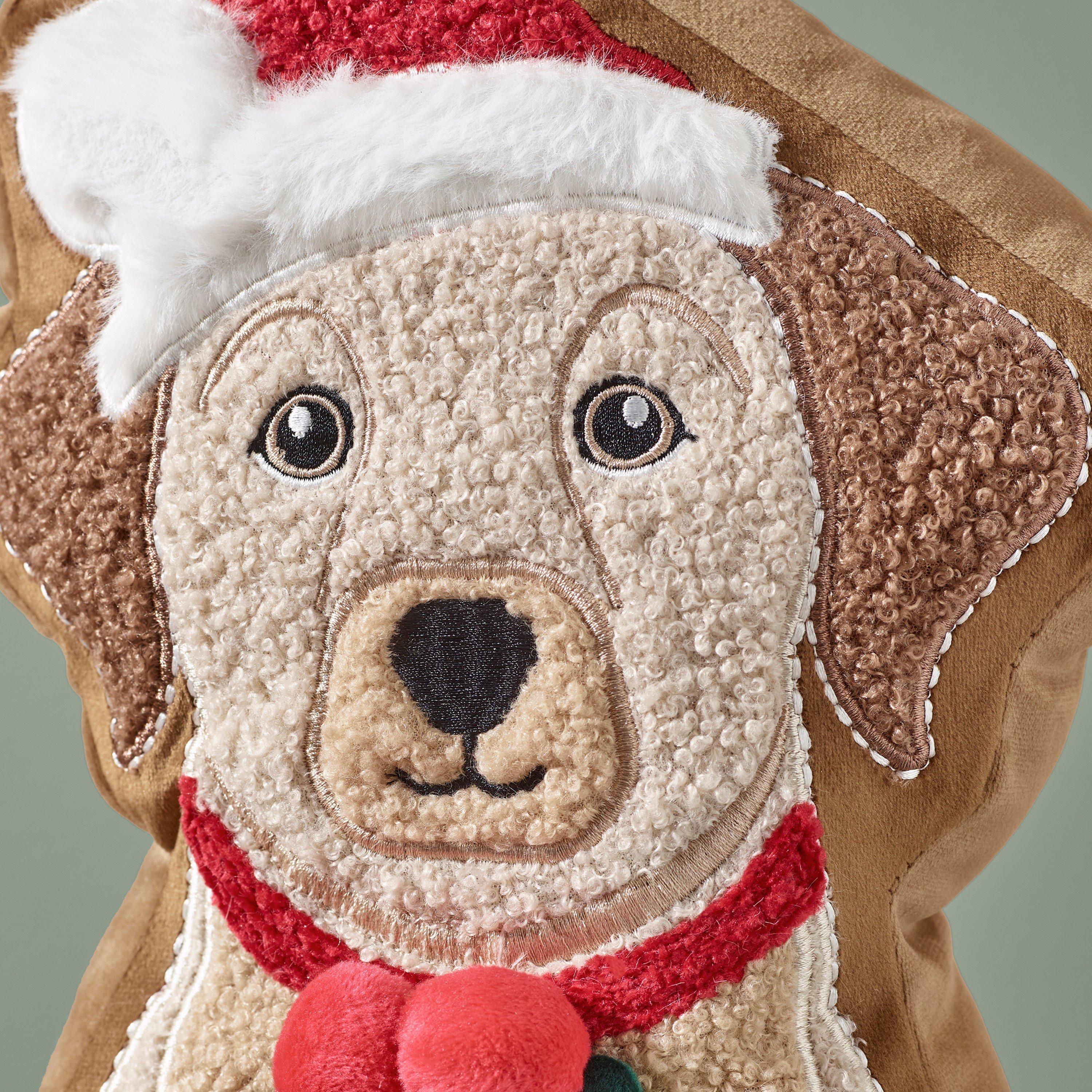 Cream / Red - Catherine Lansfield - Christmas Dog 3D Shaped Cushion - 2