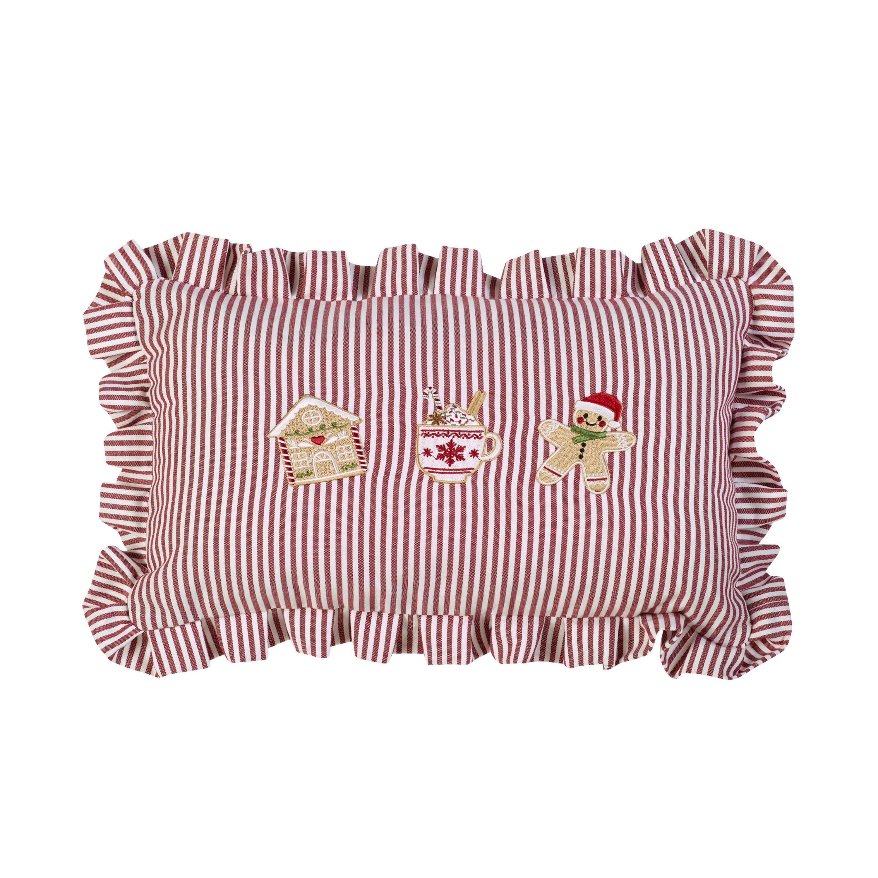Natural - Catherine Lansfield - Christmas Gingerbread Stripe Cushion - 3
