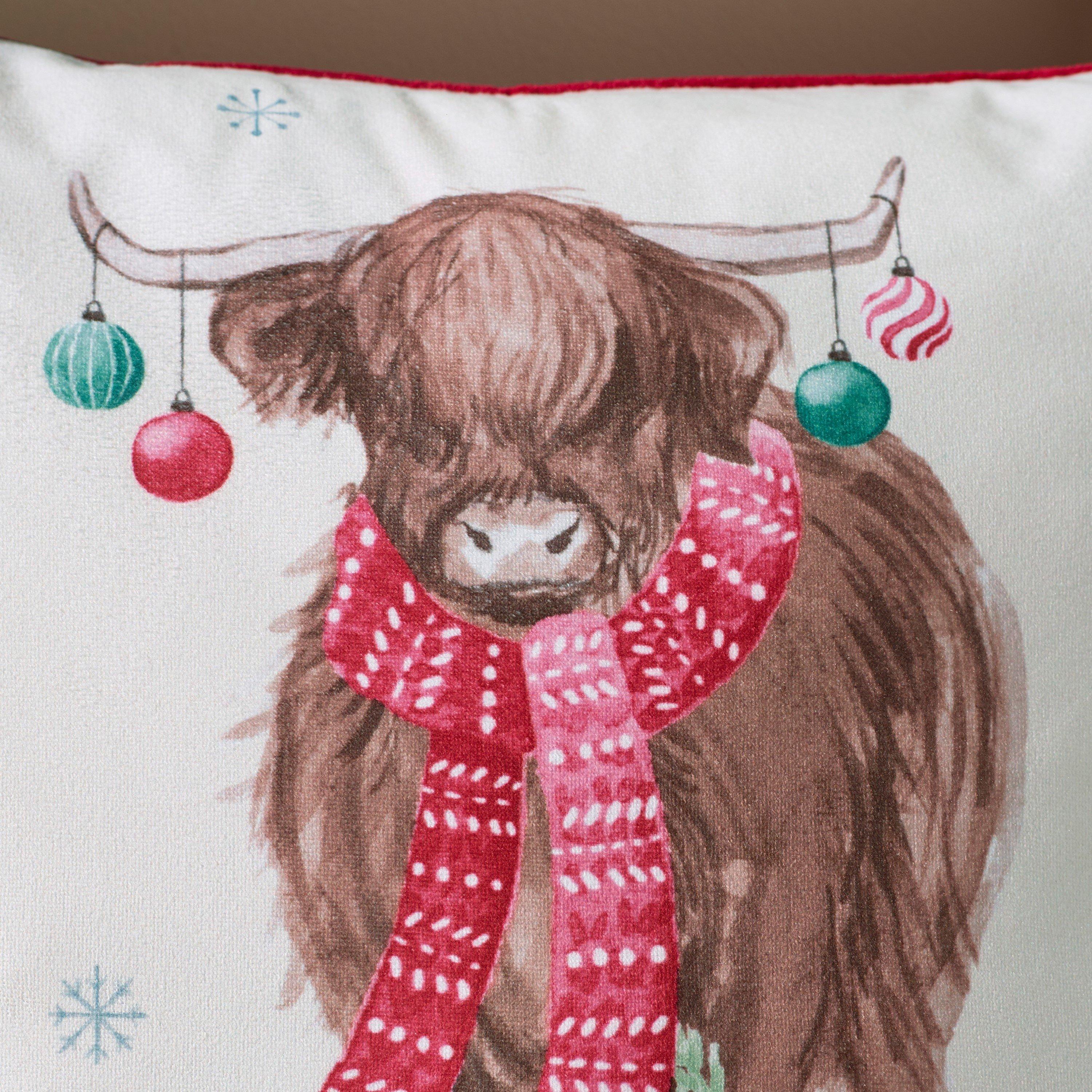 Natural - Catherine Lansfield - Merry Christmoo Soft Touch Cushion - 2