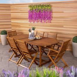 Charles Bentley WOODEN OVAL EXTENSION TABLE WITH 6CHAIRS