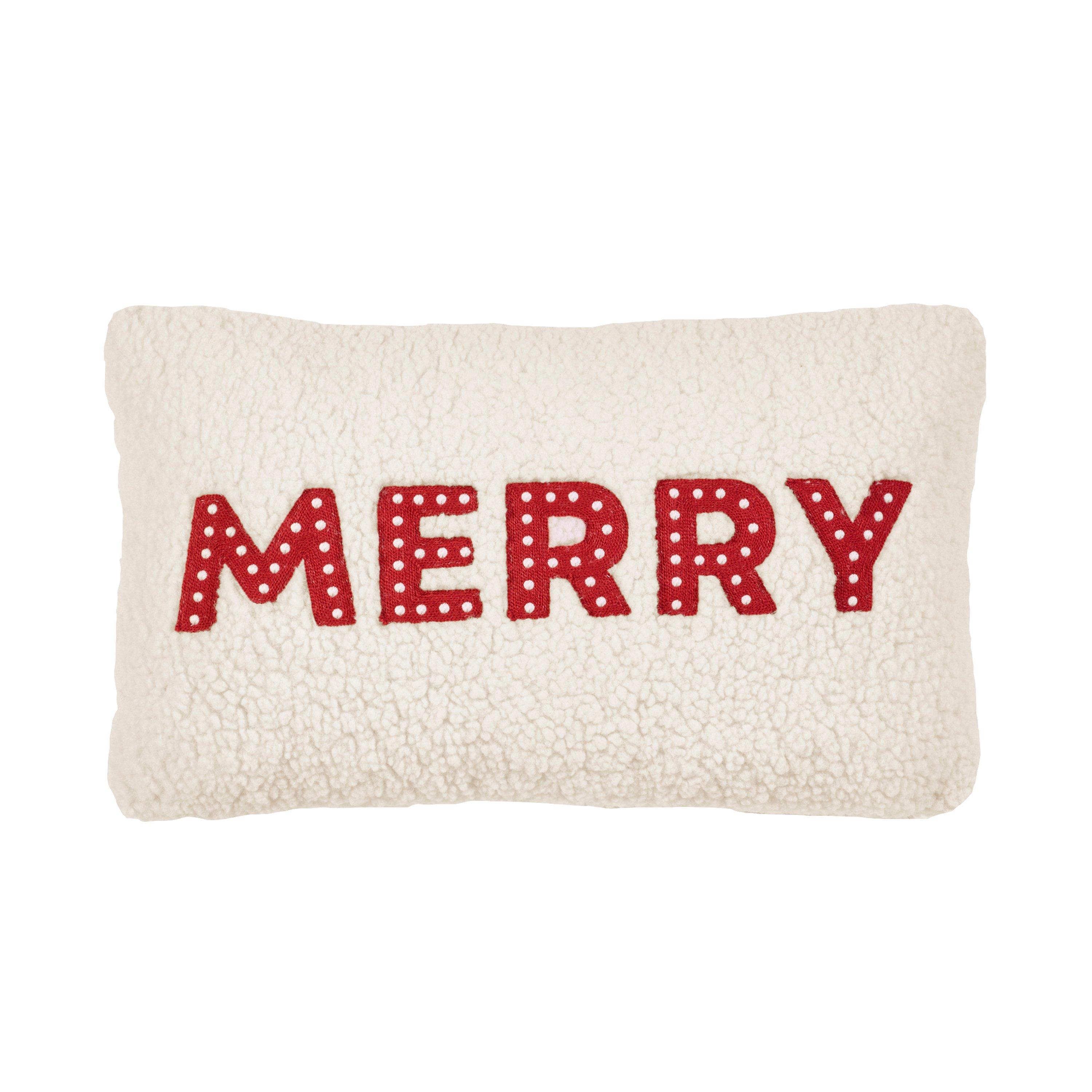 White / Red - Catherine Lansfield - Merry Boucle Cushion - 3
