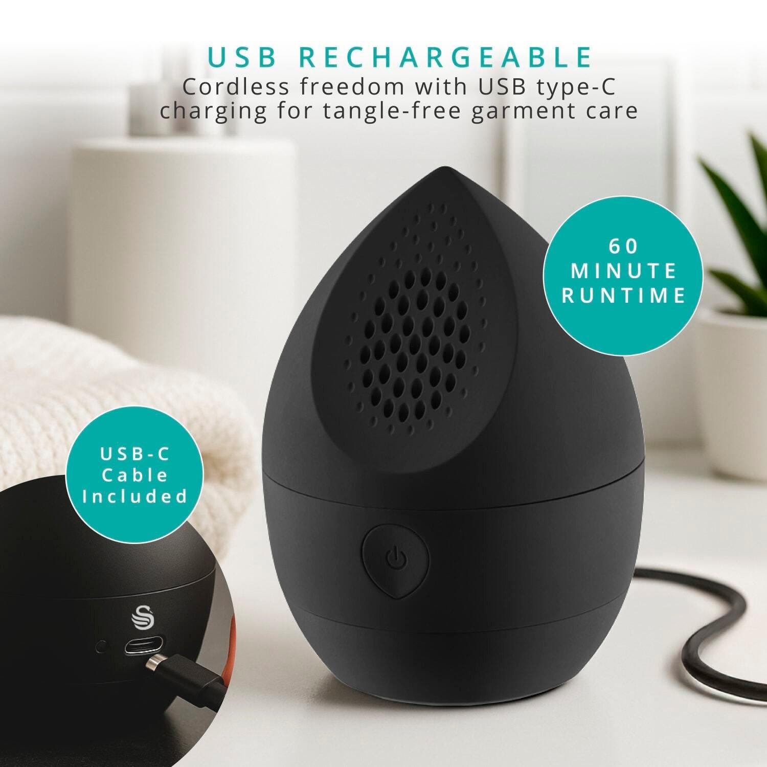 Matte Black - Swan - Rechargeable Fabric Shaver USB-C Charging Black - 5
