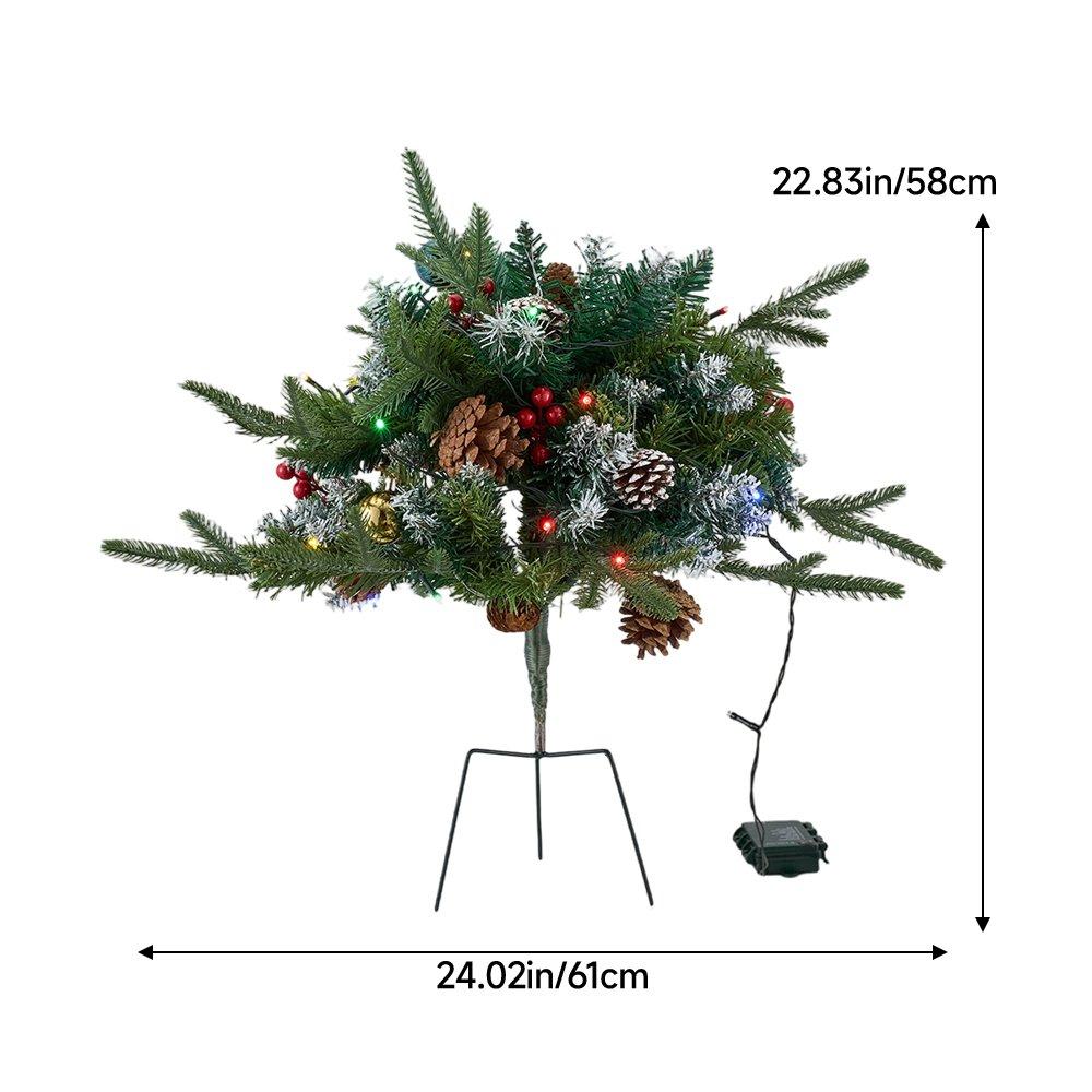Green - LIFE IDEAS - Christmas Tree Ground Stake with Light and Timer - 2