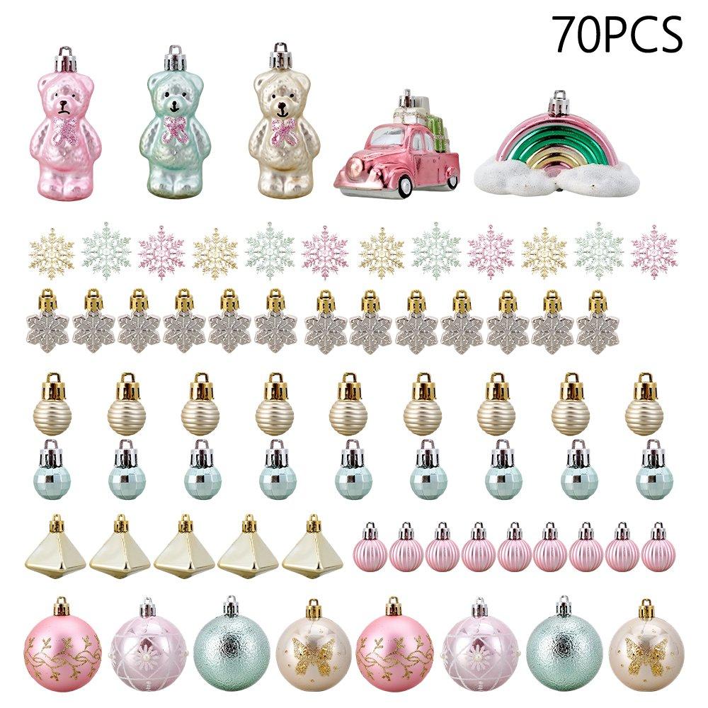 Pink - LIFE IDEAS - 70Pcs Christmas Tree Ornament Set - 1