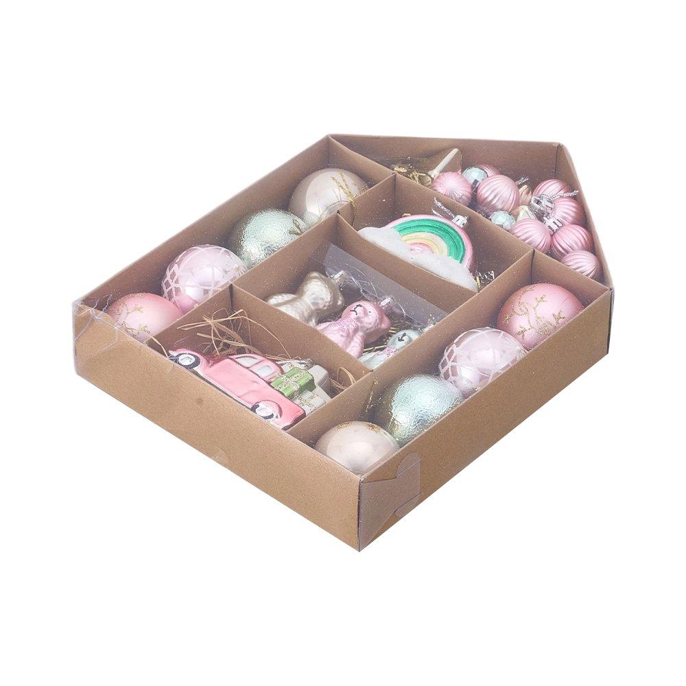 Pink - LIFE IDEAS - 70Pcs Christmas Tree Ornament Set - 3
