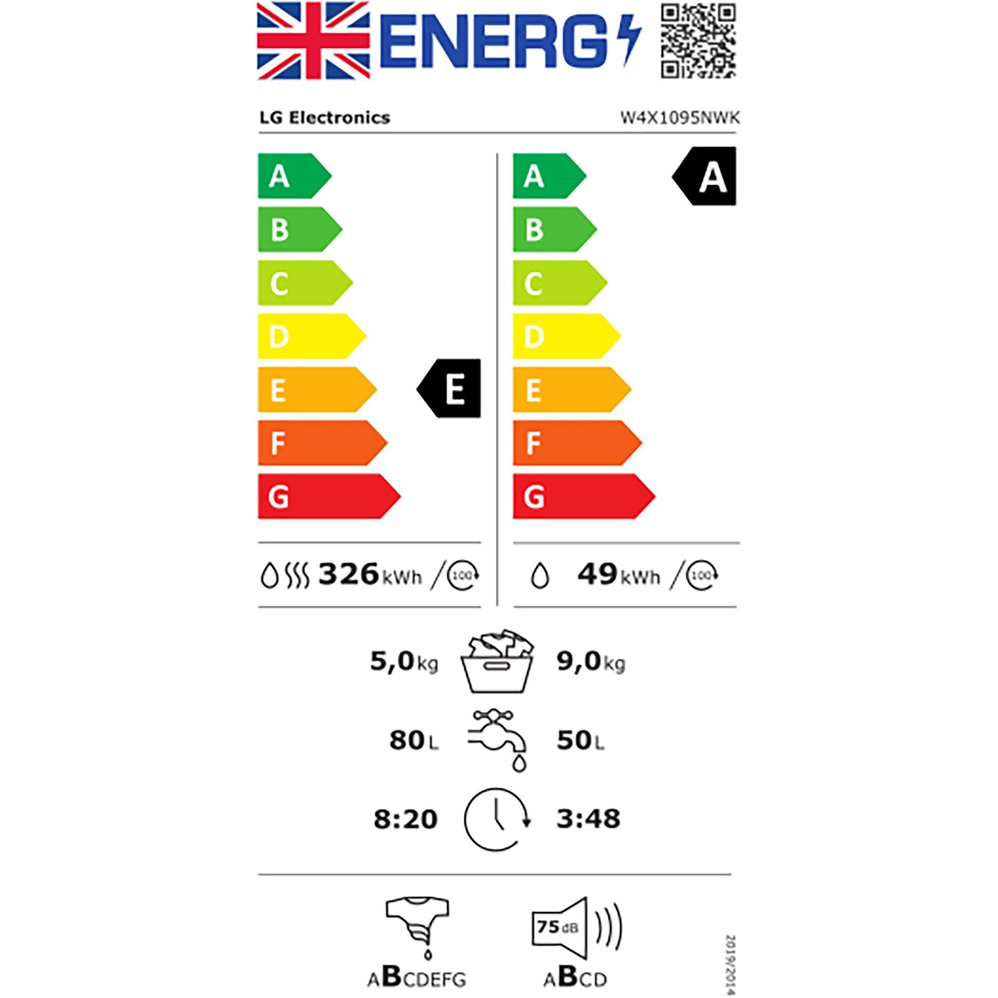 Onyx Black - LG - W4X1095NNK 9KG / 5KG 1400 Washer Dryer - 6