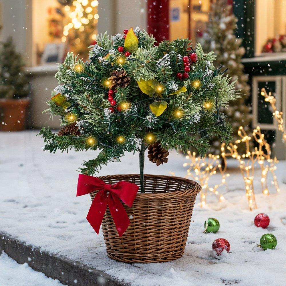 LIFE IDEAS Artificial Christmas Planter Bushes Decoration