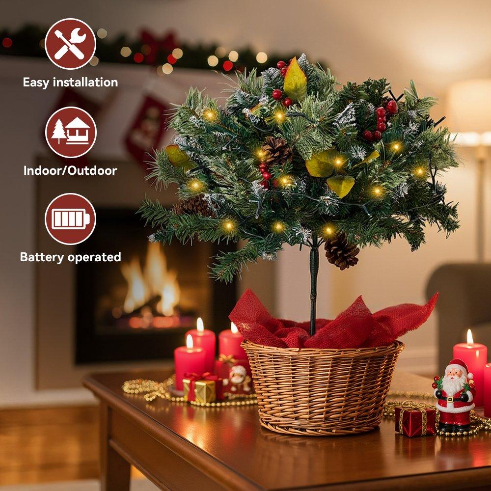 Green - LIFE IDEAS - Artificial Christmas Planter Bushes Decoration - 6