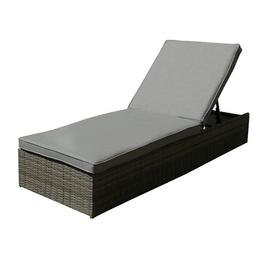 Charles Bentley RATTAN SUN LOUNGER - GREY