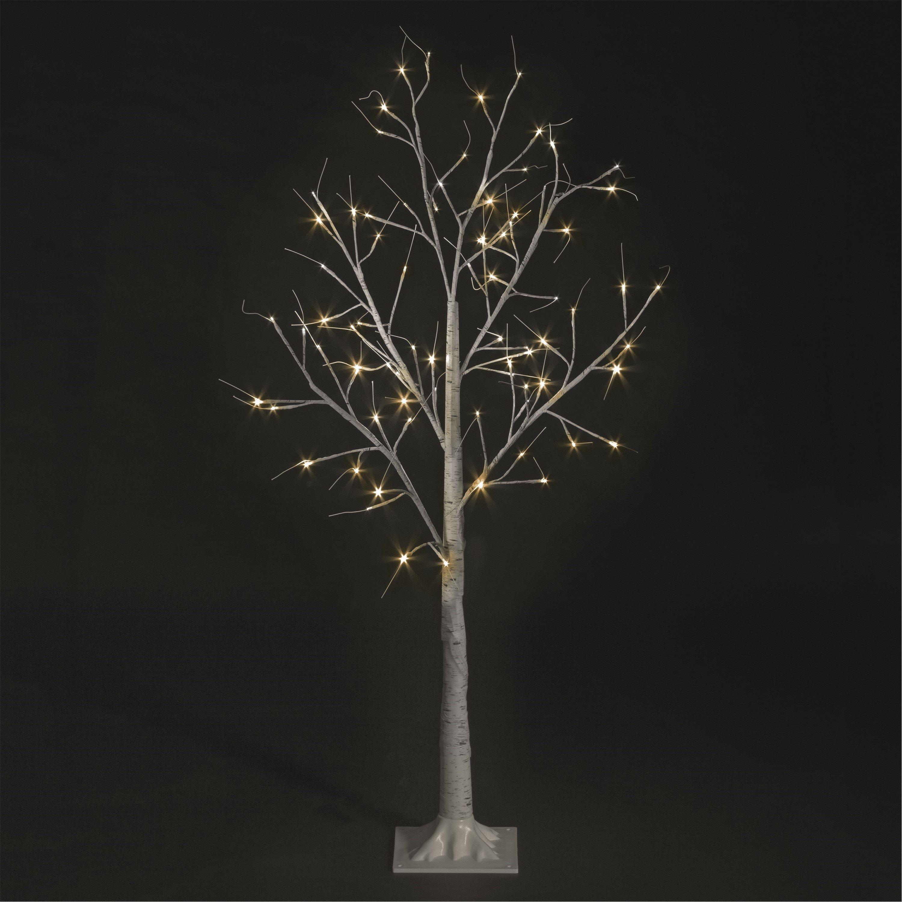 White - Snowtime - Outdoor LED Lit Birch Tree Decoration