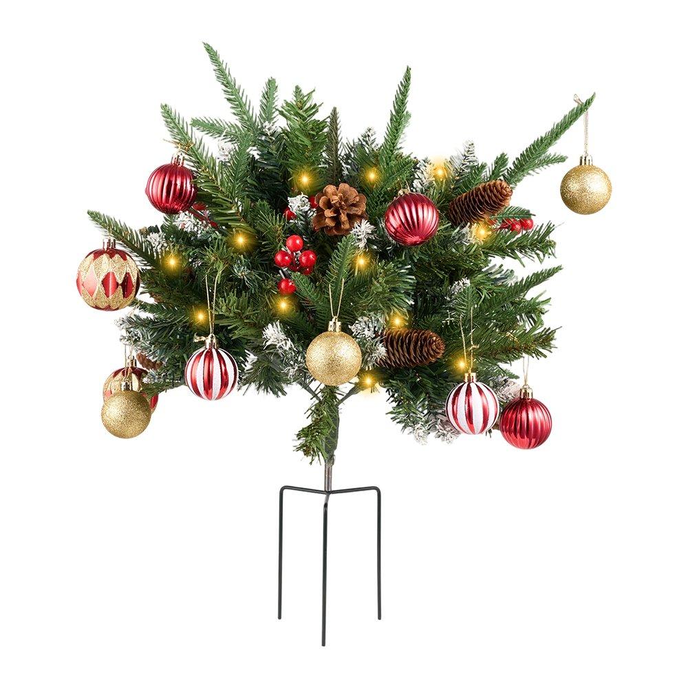 LIFE IDEAS Christmas Tree Ground Stake with Light and Timer