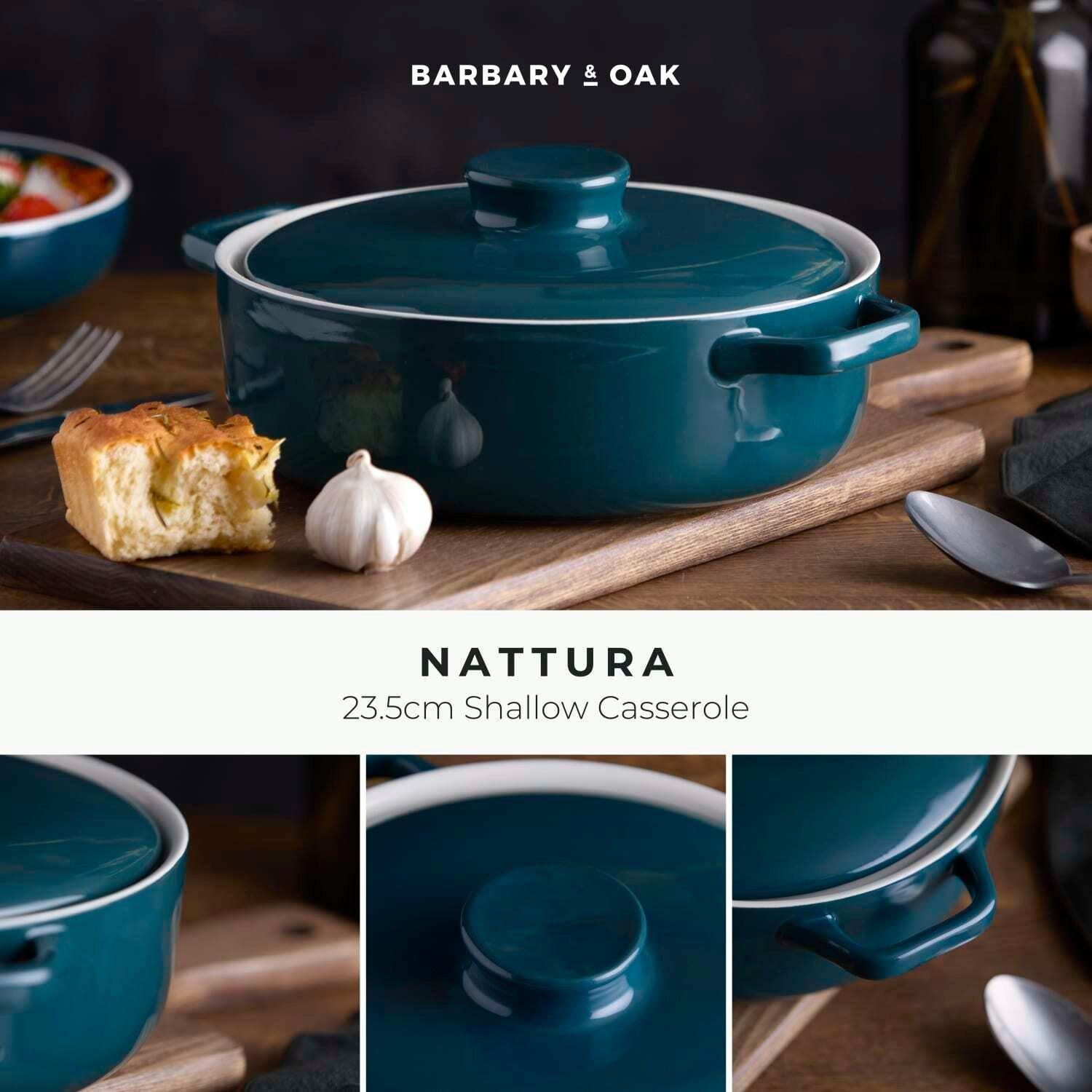 Agave - Barbary And Oak - Nattura 23.5cm Shallow Casserole Dish Agave - 2