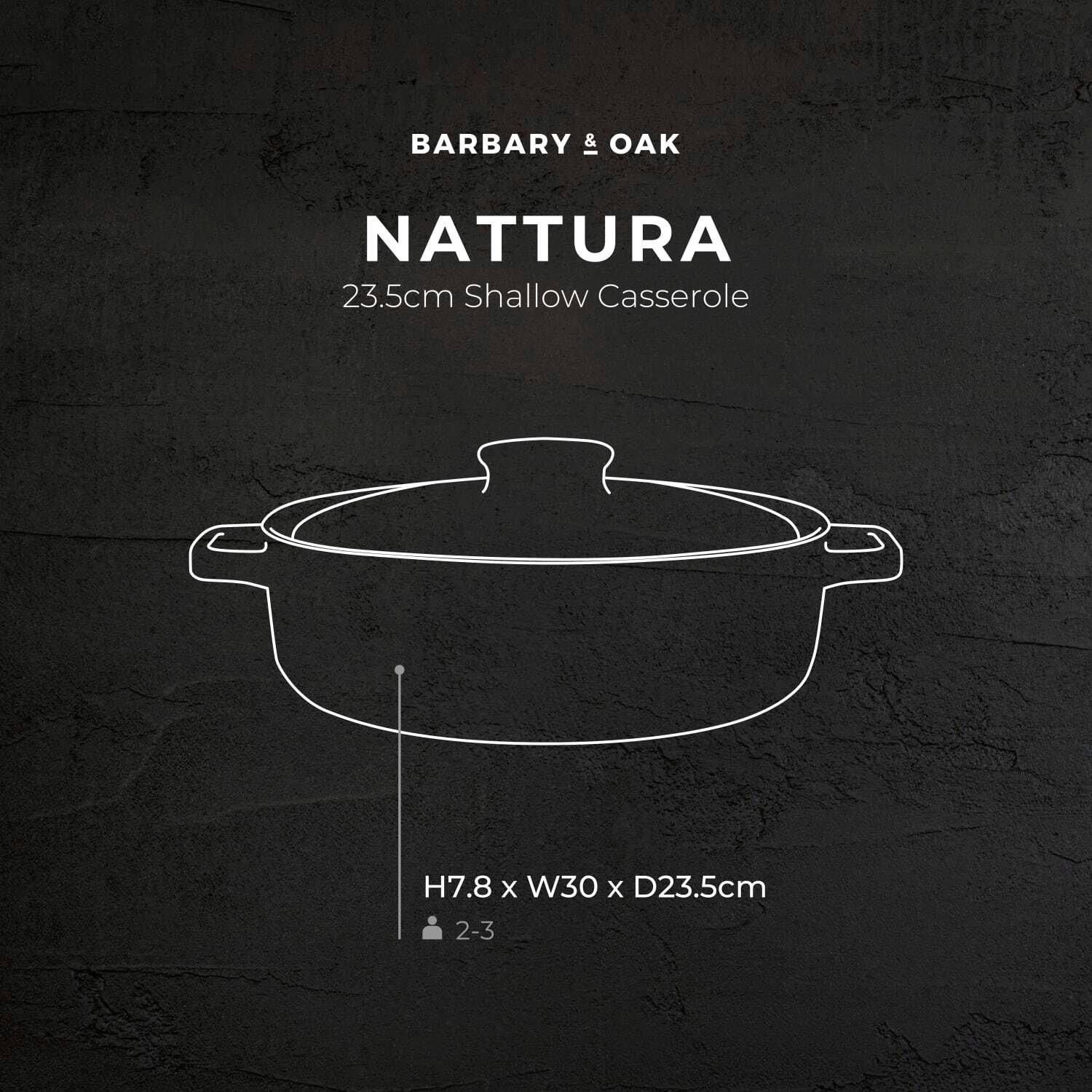 Agave - Barbary And Oak - Nattura 23.5cm Shallow Casserole Dish Agave - 6