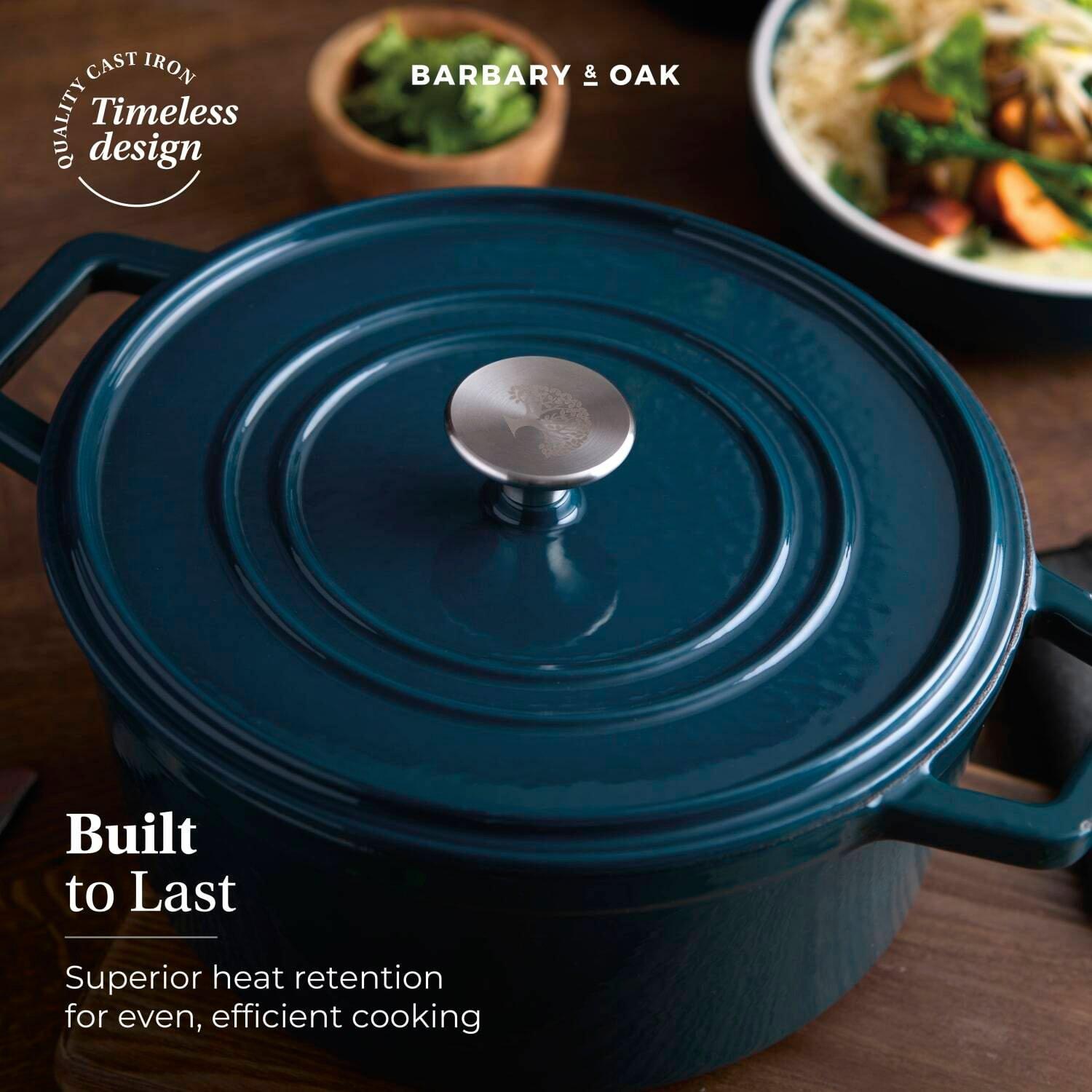 Agave - Barbary And Oak - Nattura 20cm/2.2L Capacity Round Cast Iron Casserole Dish - 3