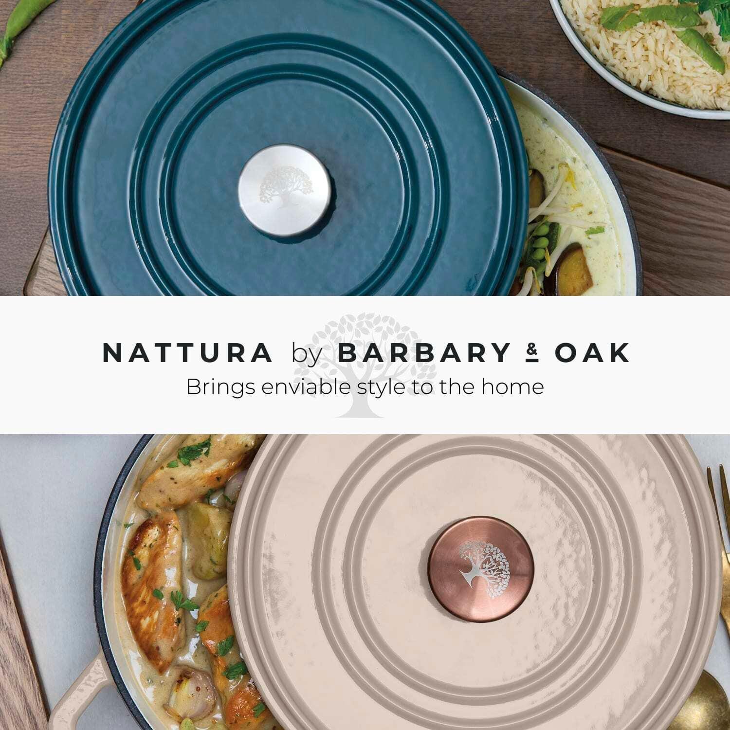 Agave - Barbary And Oak - Nattura 20cm/2.2L Capacity Round Cast Iron Casserole Dish - 8