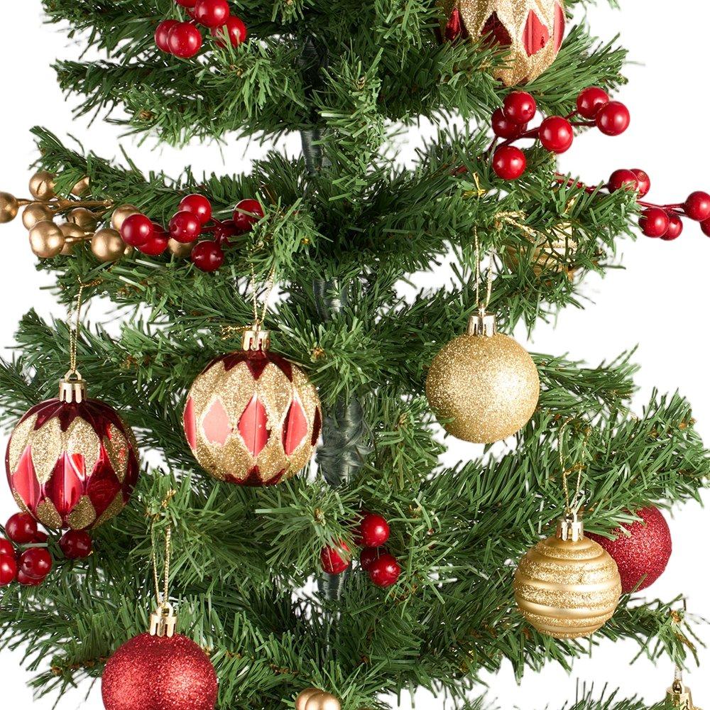 Green - LIFE IDEAS - 90cm Curved-Top Ground-Plug Christmas Tree - 5