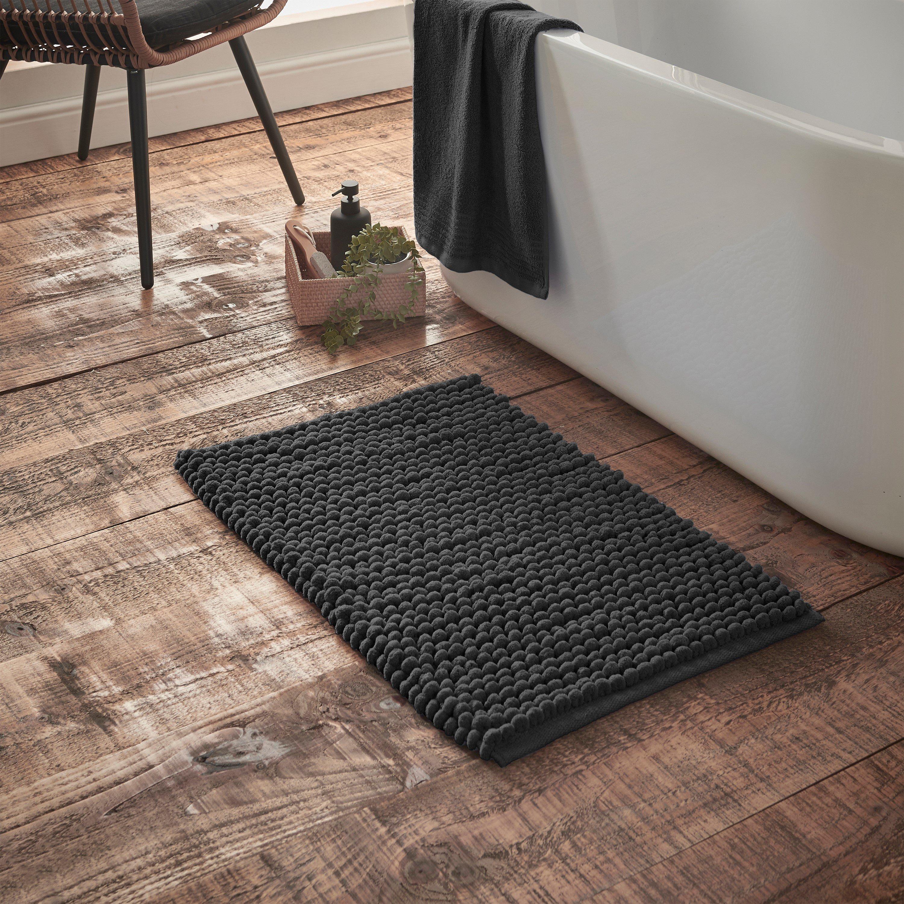 Bianca  Aspen Bobble Bath Mat - Black - 50x120cm