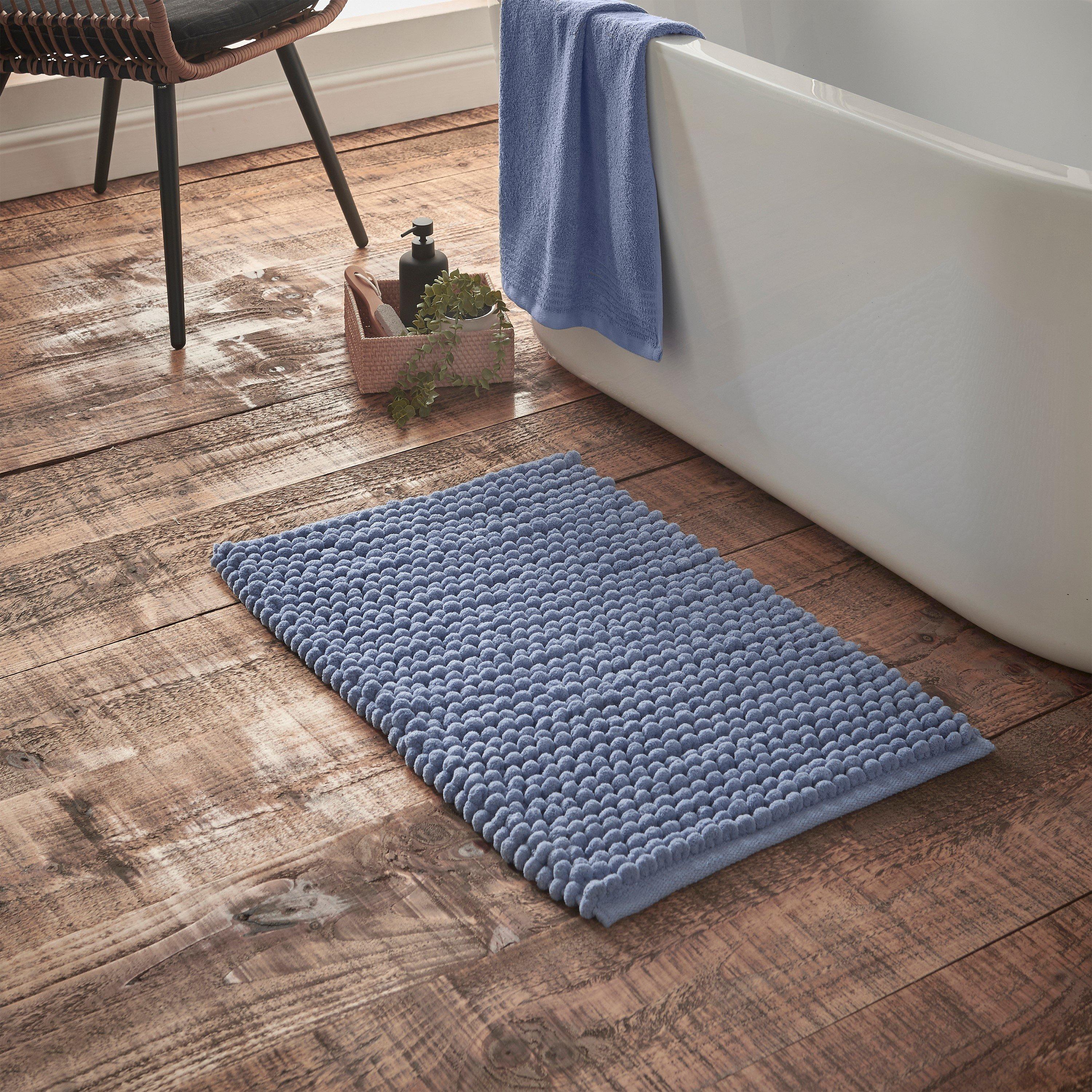 Bianca  Aspen Bobble Bath Mat - Blue - 50x120cm