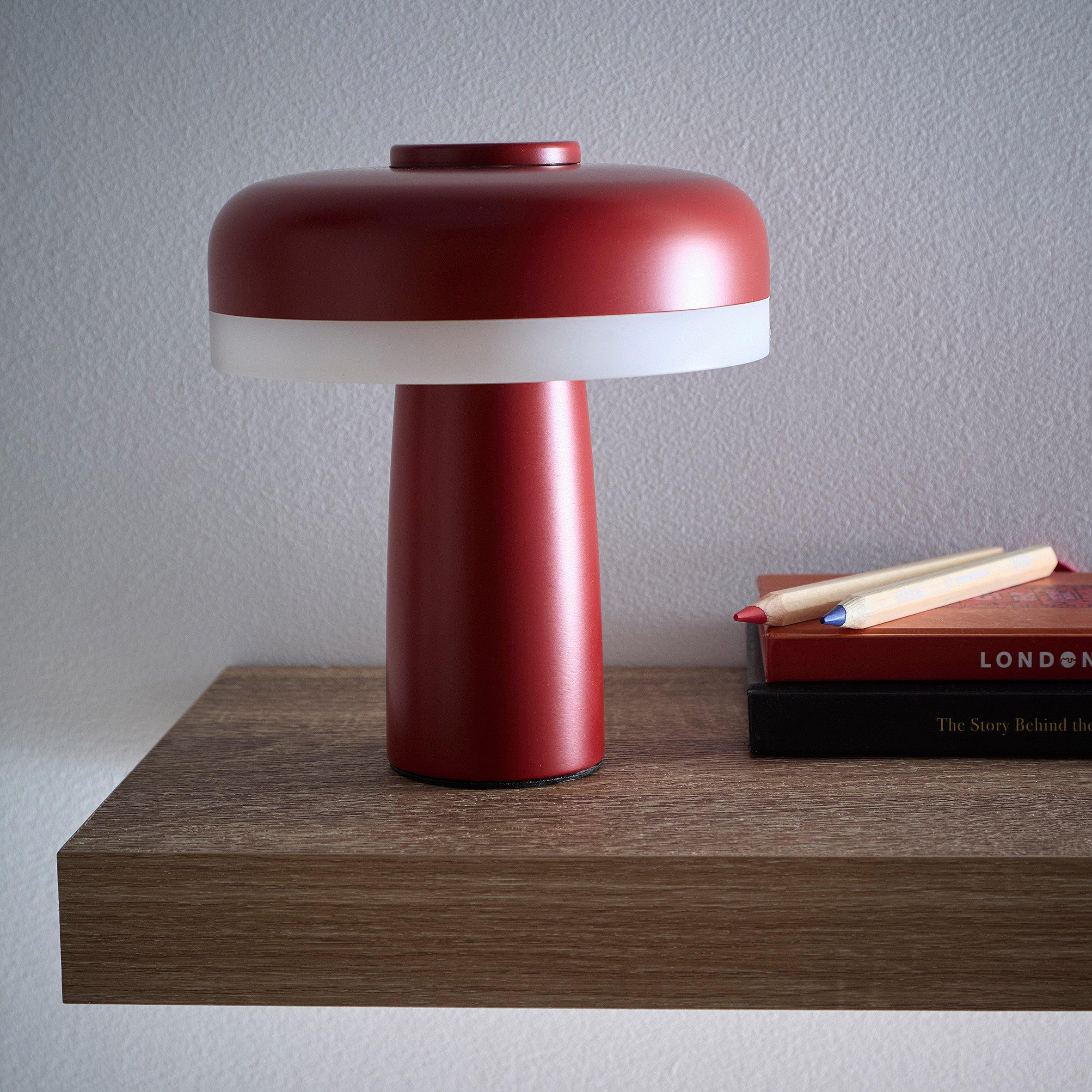 K Living  Lyon Rechargeable Led Table Lamp Red
