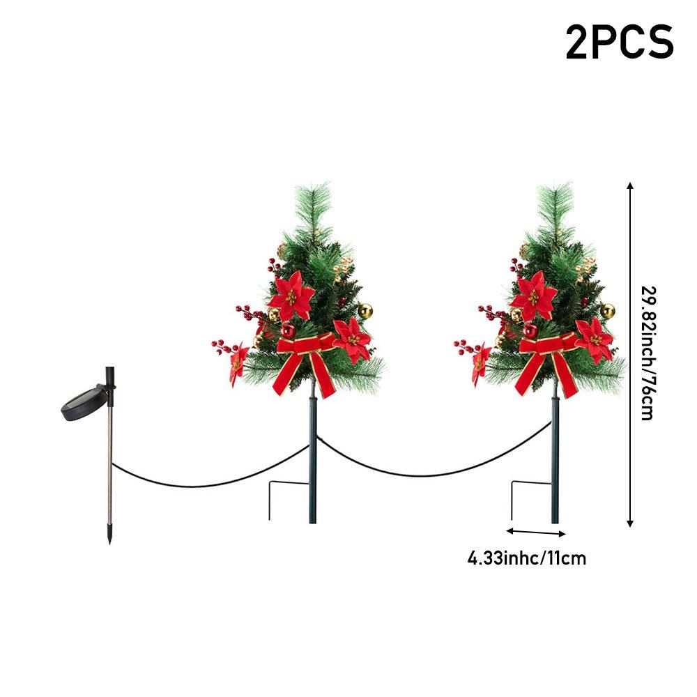 Green - LIFE IDEAS - Christmas Tree Ground Stake with Solar Light - 2