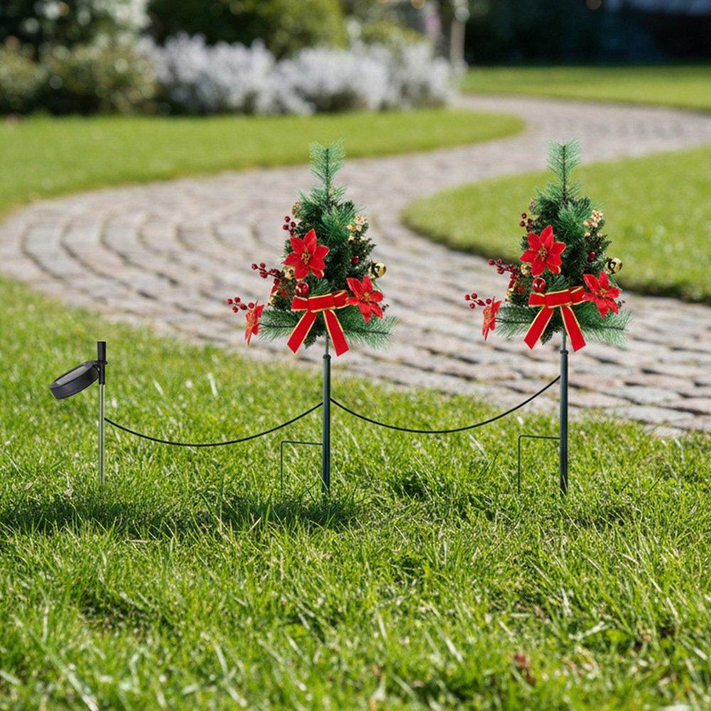 Green - LIFE IDEAS - Christmas Tree Ground Stake with Solar Light - 8