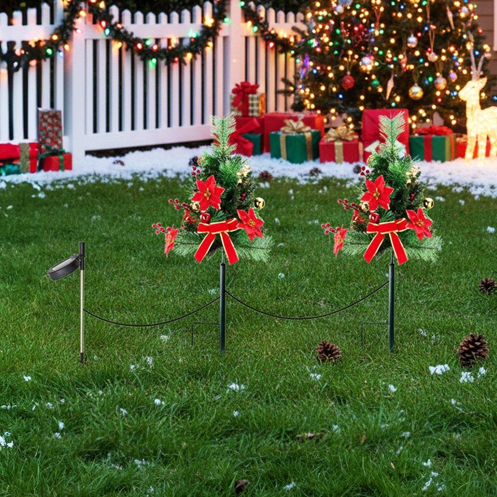 Green - LIFE IDEAS - Christmas Tree Ground Stake with Solar Light - 9