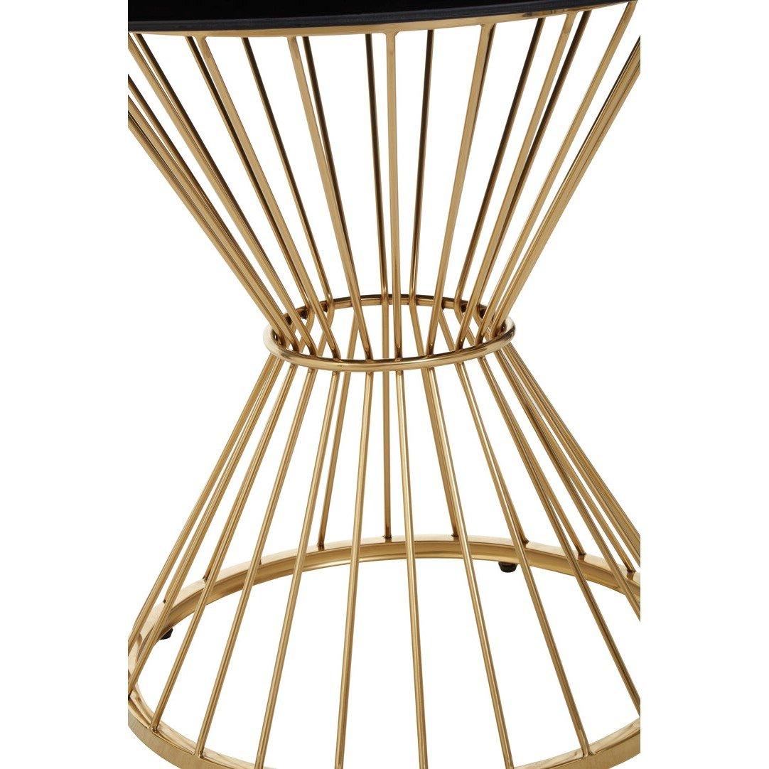 Gold - Fifty Five South - Anzio Clear Glass And Gold Hourglass Base Dining T - 3