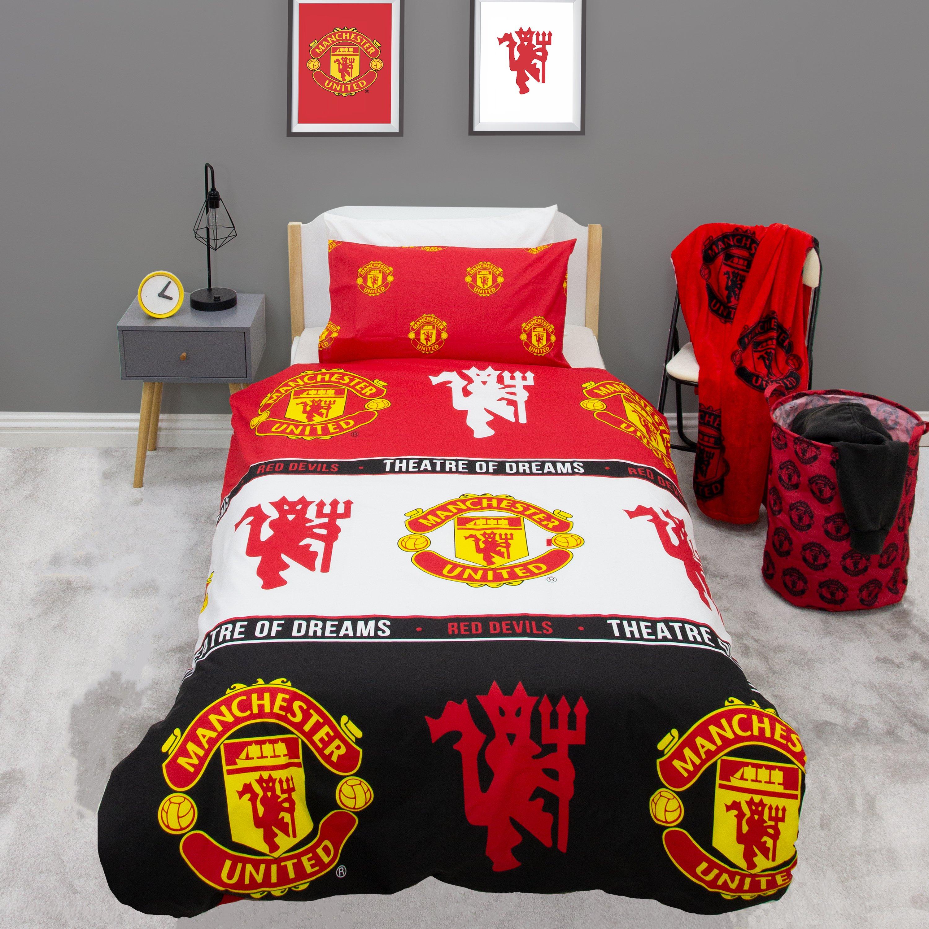 Red - Manchester United FC - Patch Single Rotary Duvet - 1