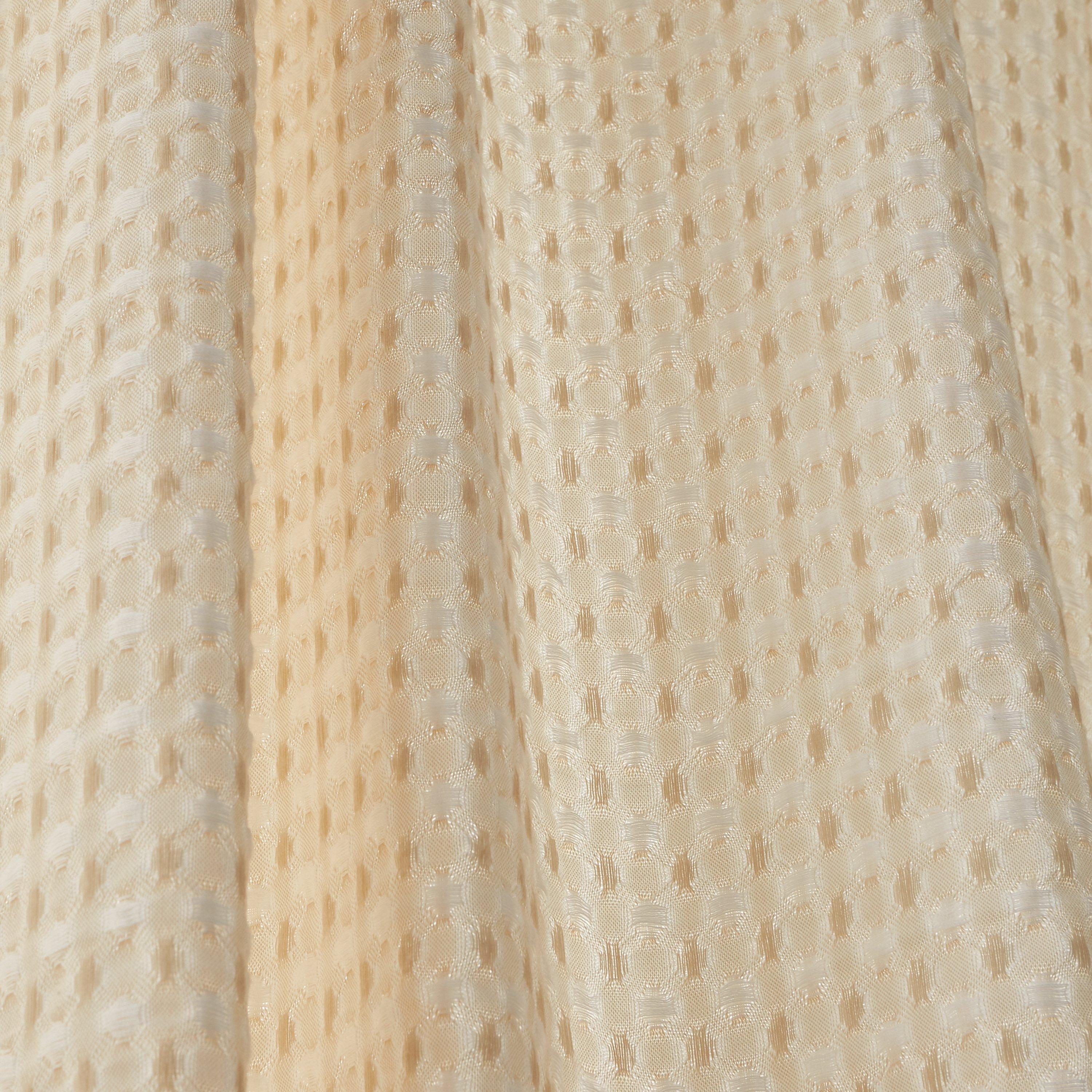 Natural - Pineapple Elephant - Muscat Waffle Slot Top Voile Curtain Panel - 4