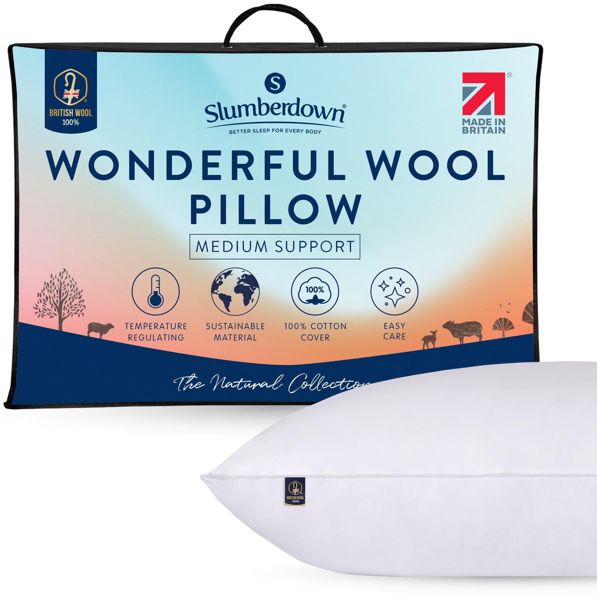 White - Slumberdown - Wonderful Wool Medium Support Pillow - 1
