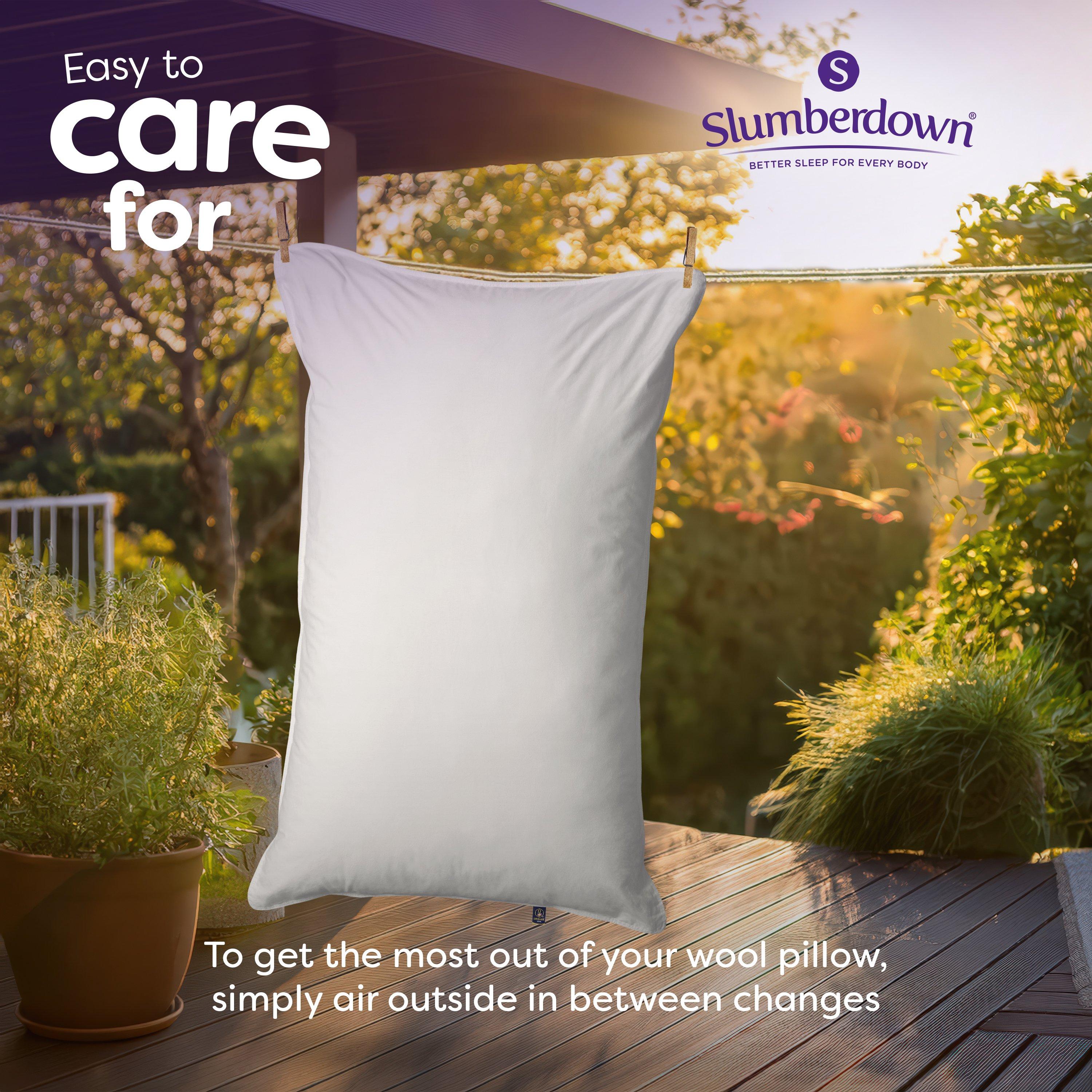 White - Slumberdown - Wonderful Wool Medium Support Pillow - 8