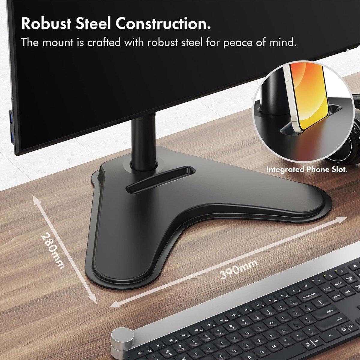 Black - VonHaus - Single Monitor Mount and Stand - 5