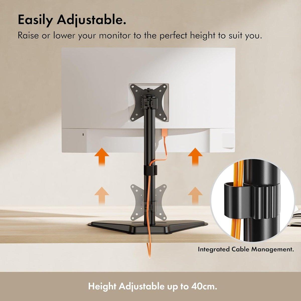 Black - VonHaus - Single Monitor Mount and Stand - 6