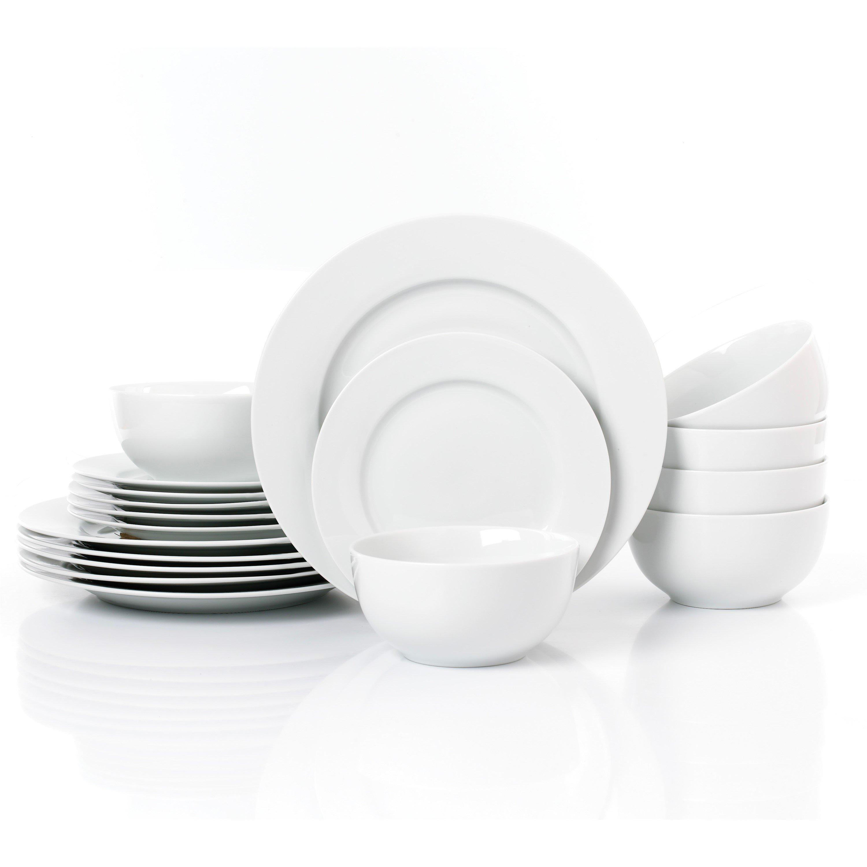 White - Waterside - 18pc Rimmed Dinner Set - 1