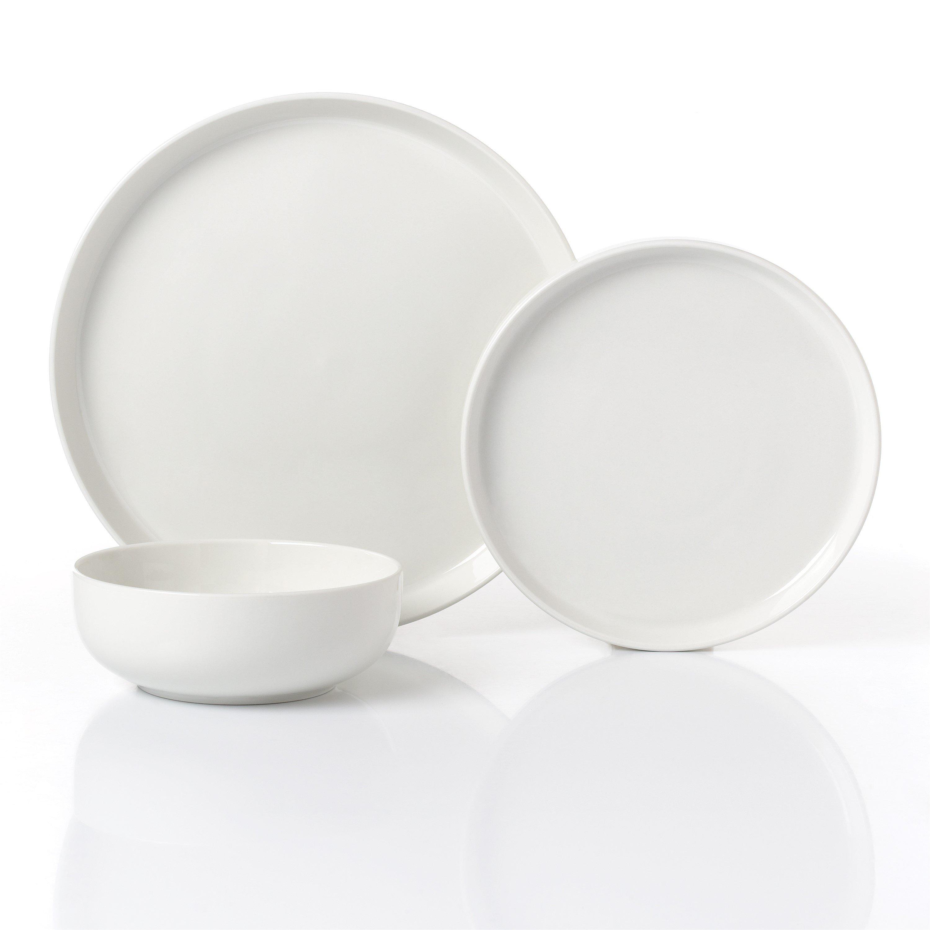 Waterside 12pc White Lipped Dinner Set