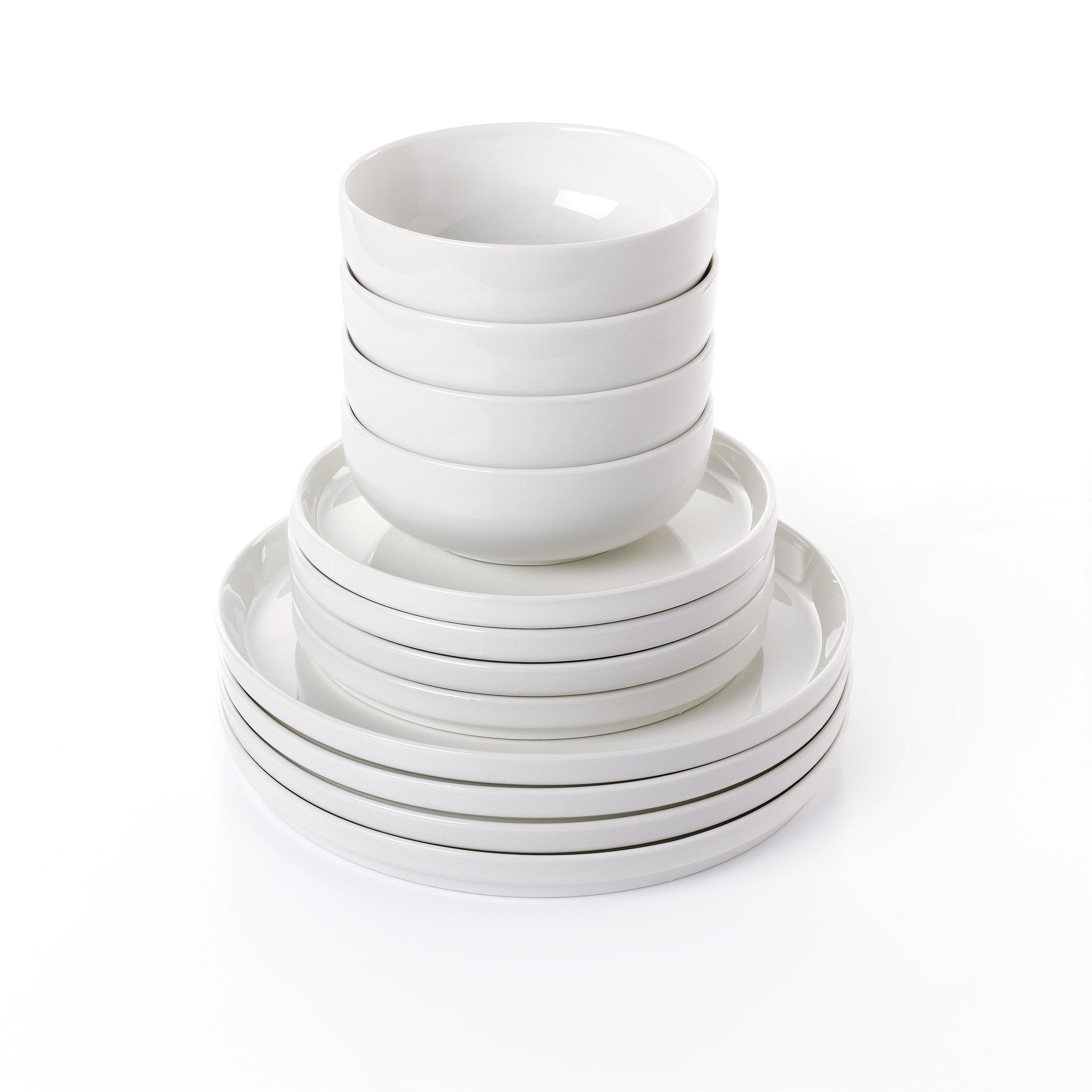 White - Waterside - 12pc White Lipped Dinner Set - 3