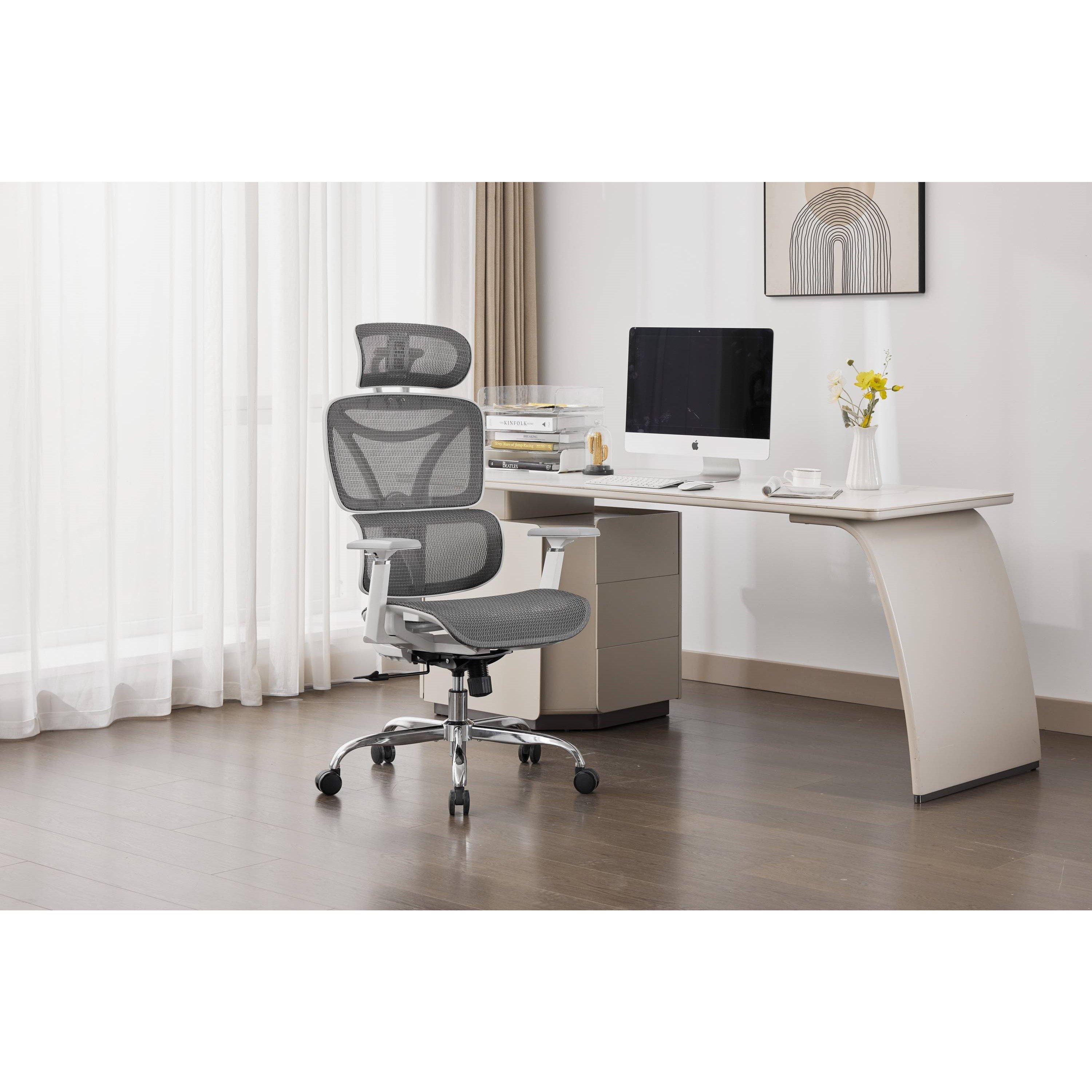 Shankar  Elite Mesh Office Chair - Grey/White - 65x124x65