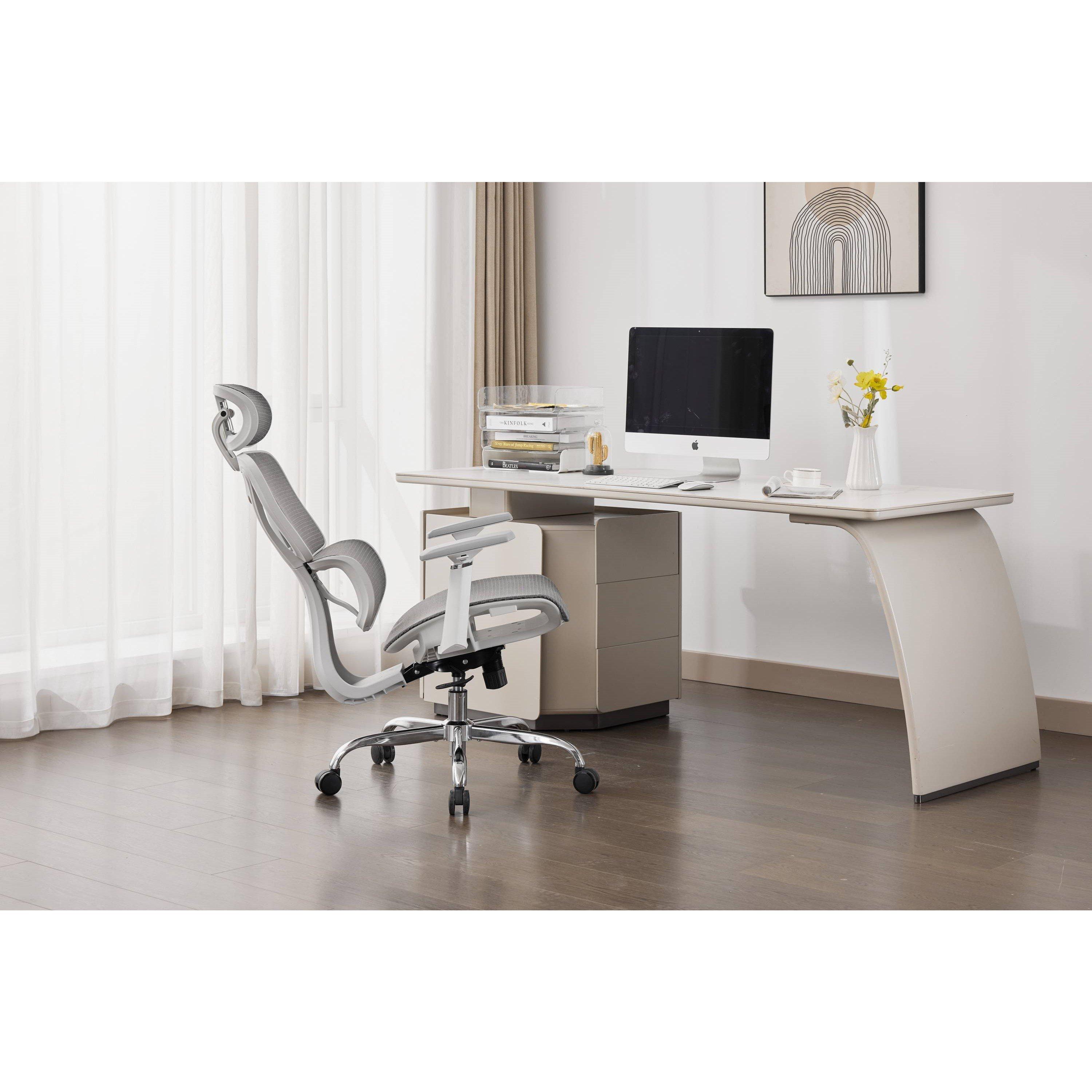 Grey/White - Shankar - Elite Mesh Office Chair - 3