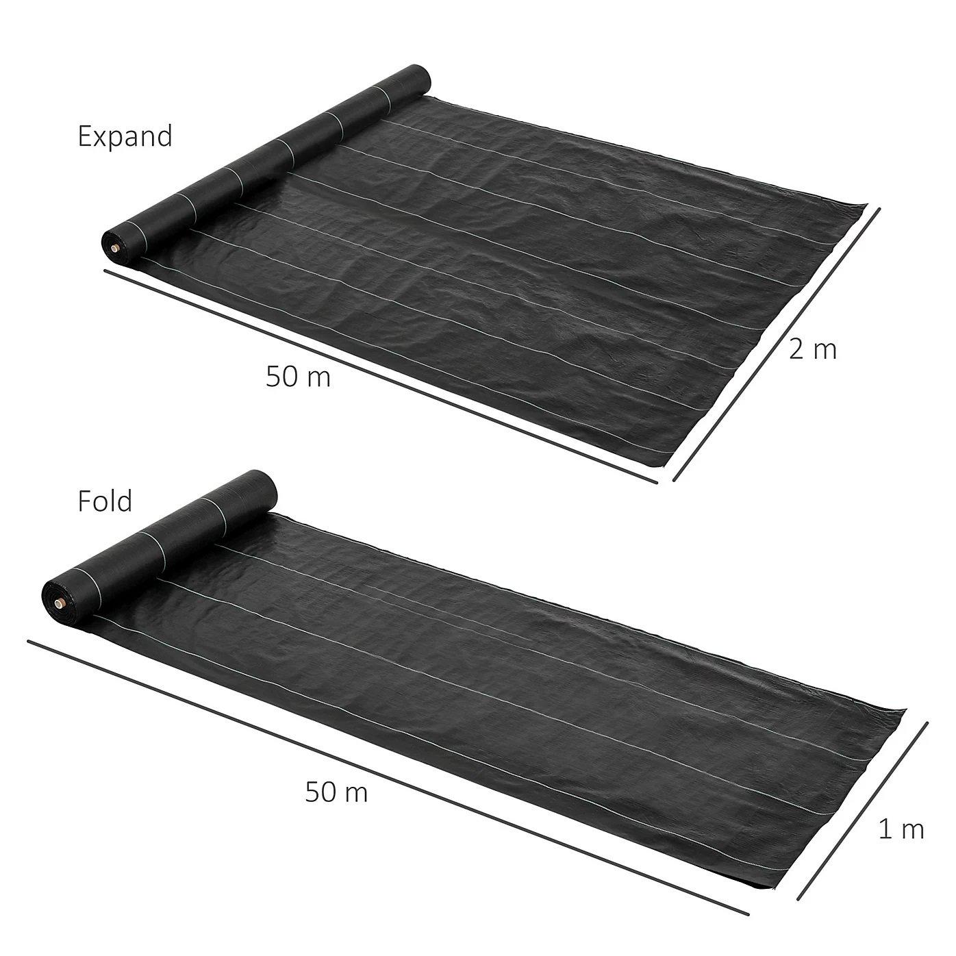 Black - Outsunny - Weed Control Membrane Heavy Duty - 3