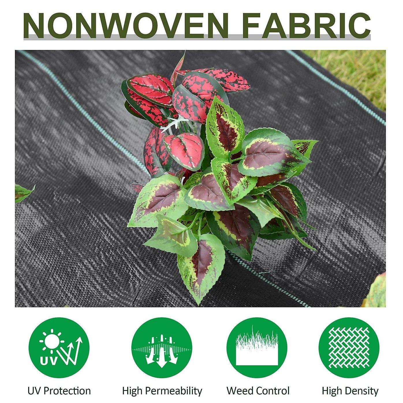 Black - Outsunny - Weed Control Membrane Heavy Duty - 5